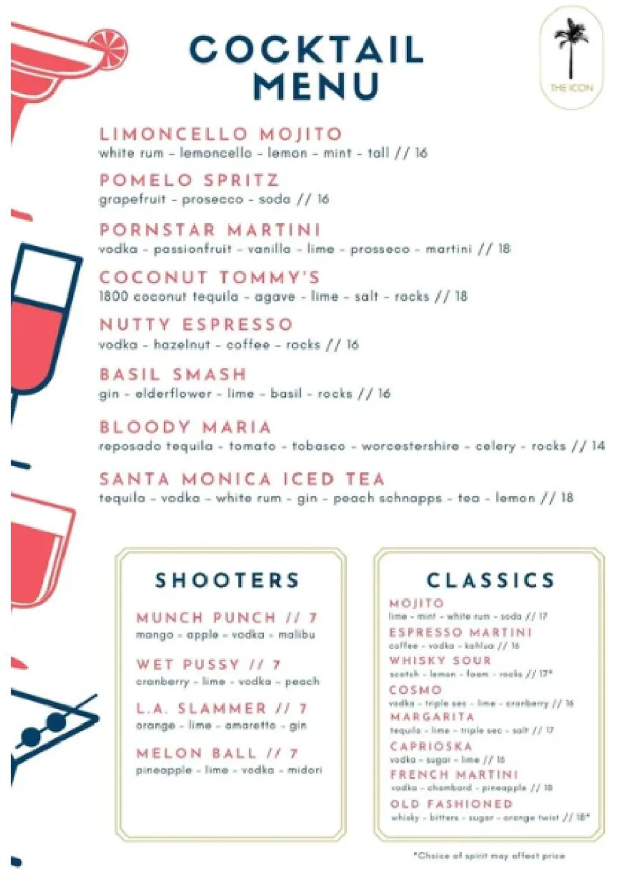 The Icon menu, page 1