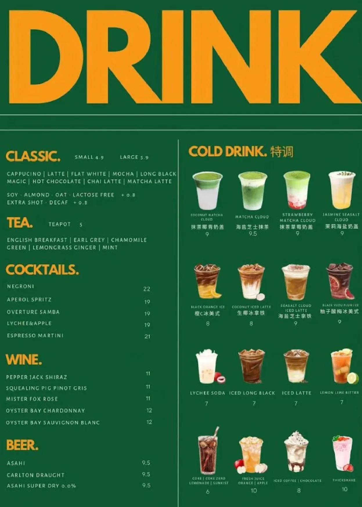 Overture Cafe & Restaurant menu, page 3
