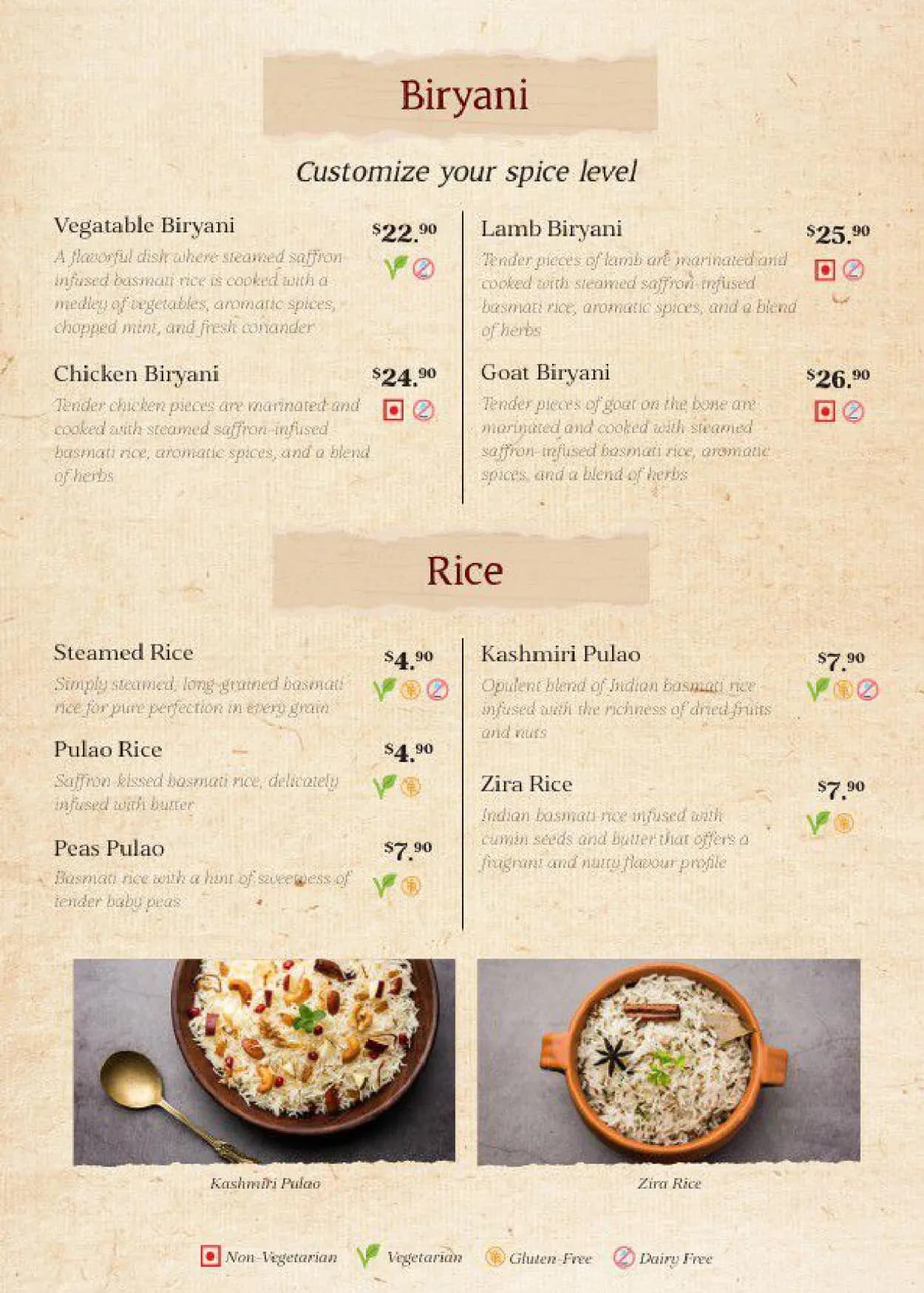 The Colonial British Indian Cuisine Balmain menu, page 9