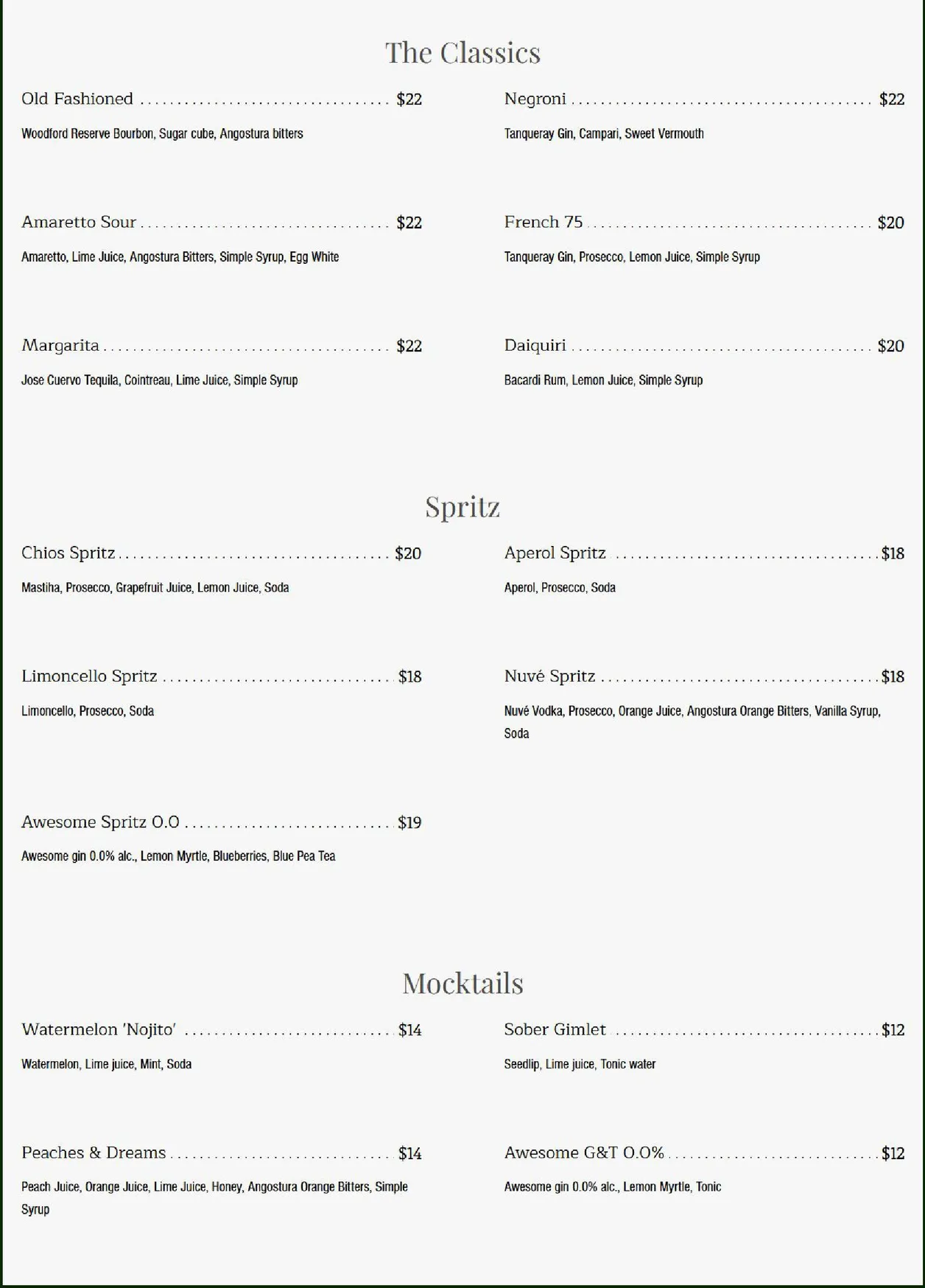 Danté menu, page 6