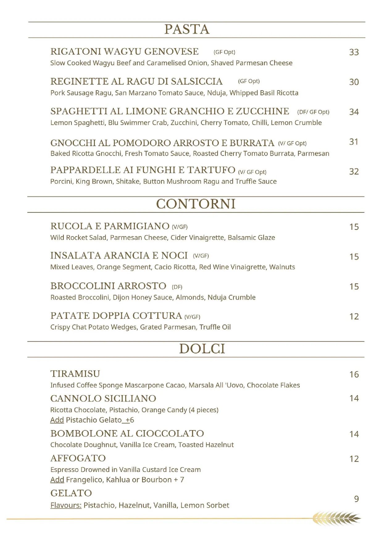 Semola menu, page 2