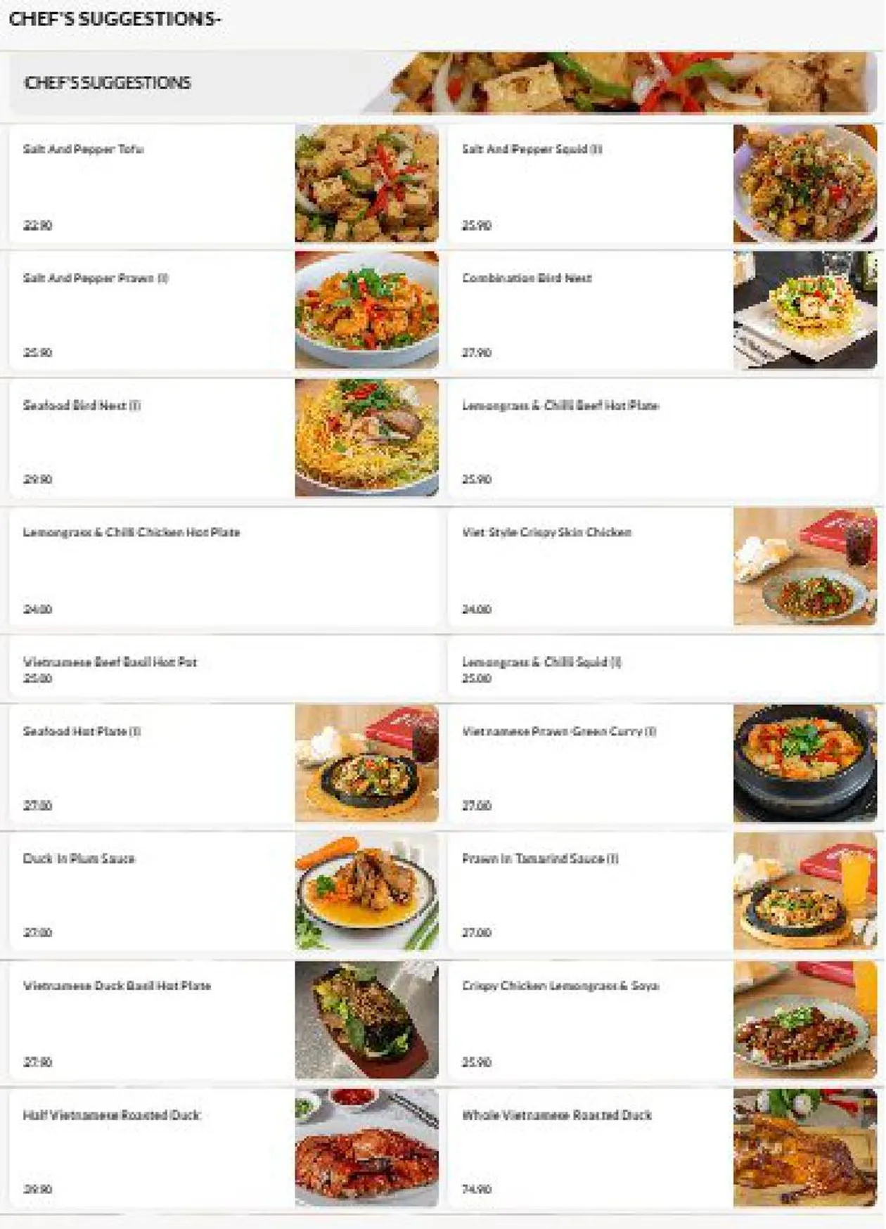 OGRILL / Saigon Express Lounge & Bar menu, page 13