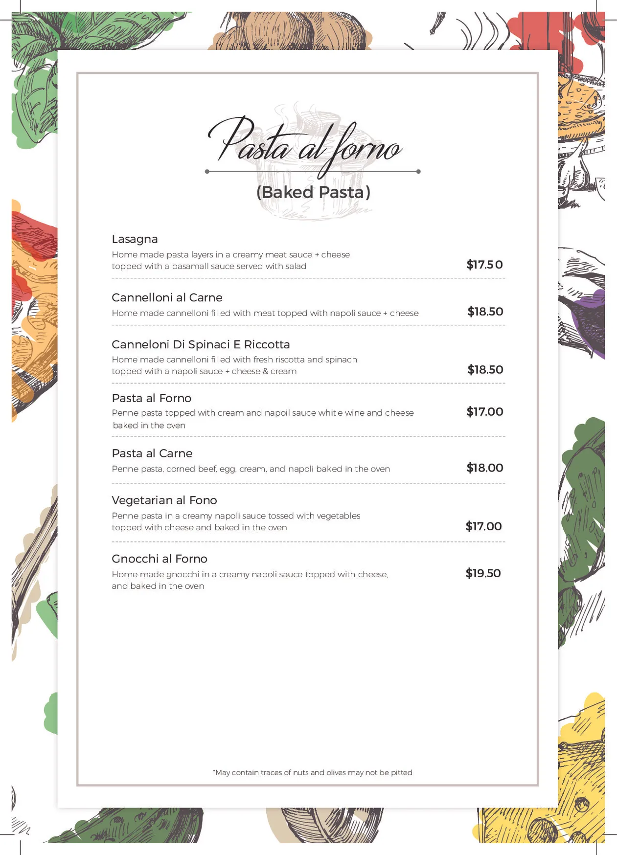 Monzarella menu, page 4