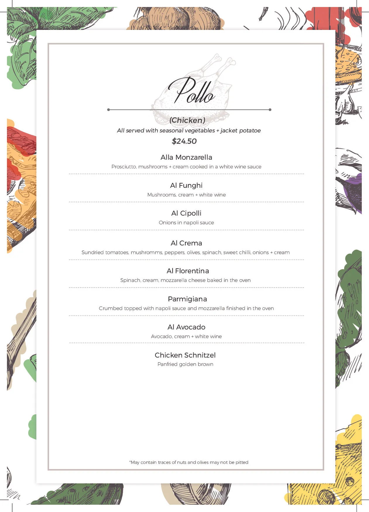 Monzarella menu, page 2