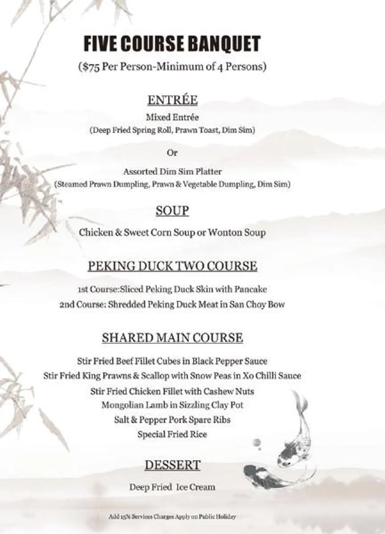 King Palace menu, page 3