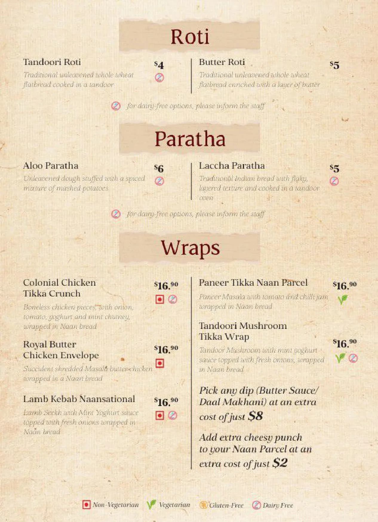 The Colonial British Indian Cuisine Balmain menu, page 11