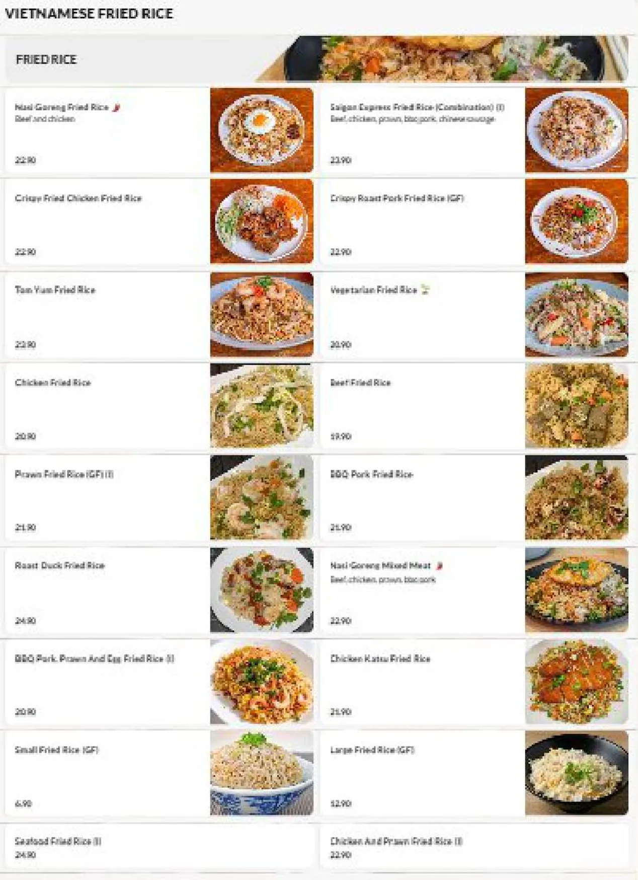 OGRILL / Saigon Express Lounge & Bar menu, page 6