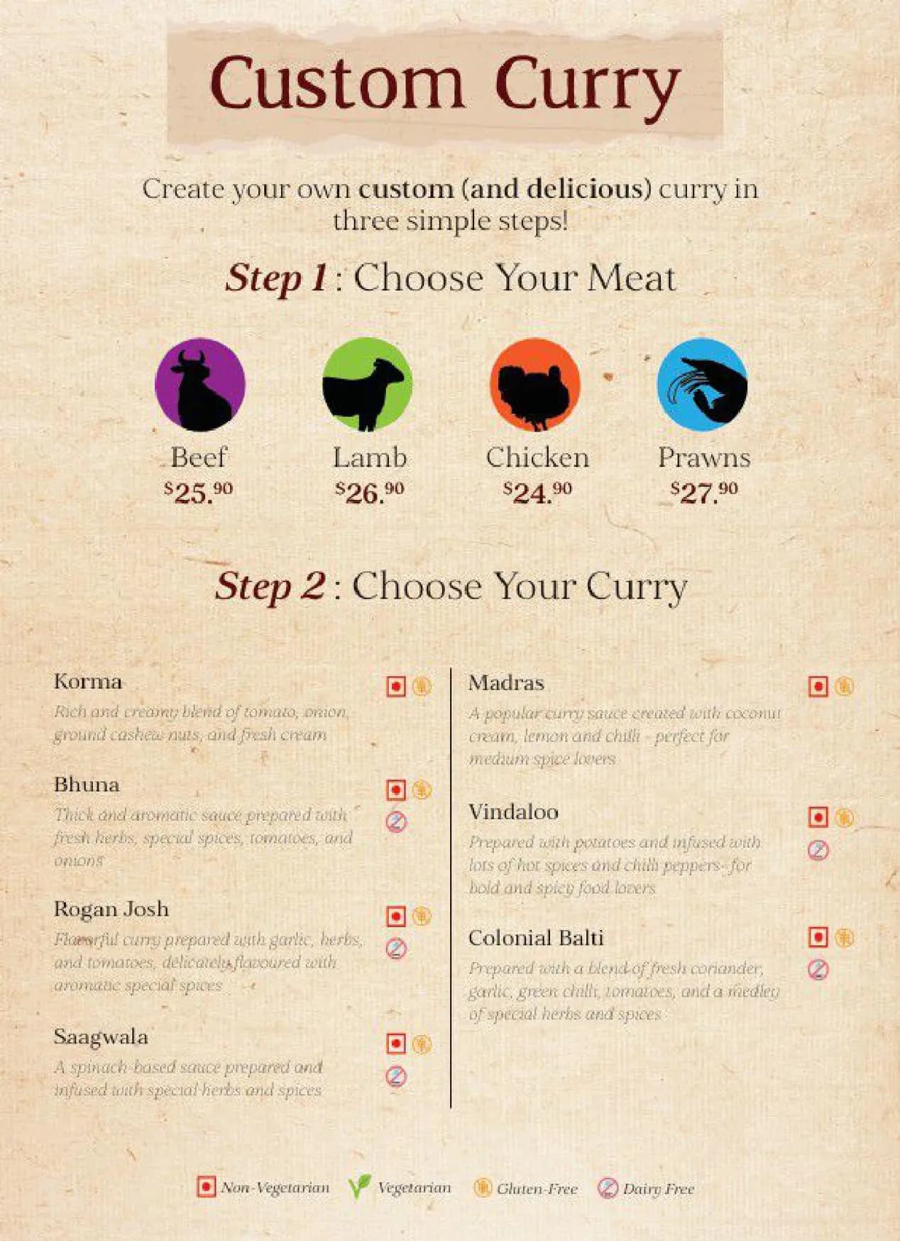 The Colonial British Indian Cuisine Balmain menu, page 3