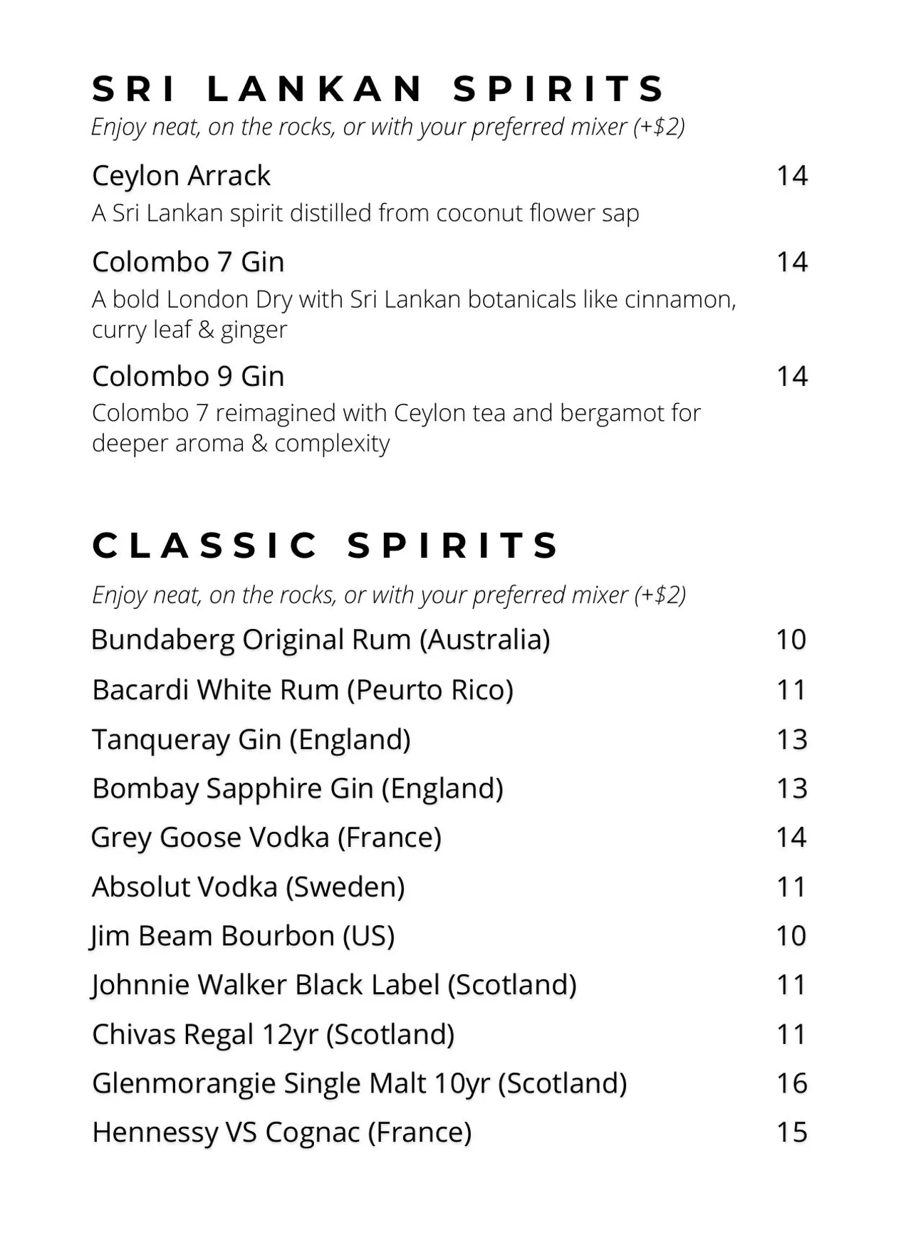 Cuvai menu, page 8