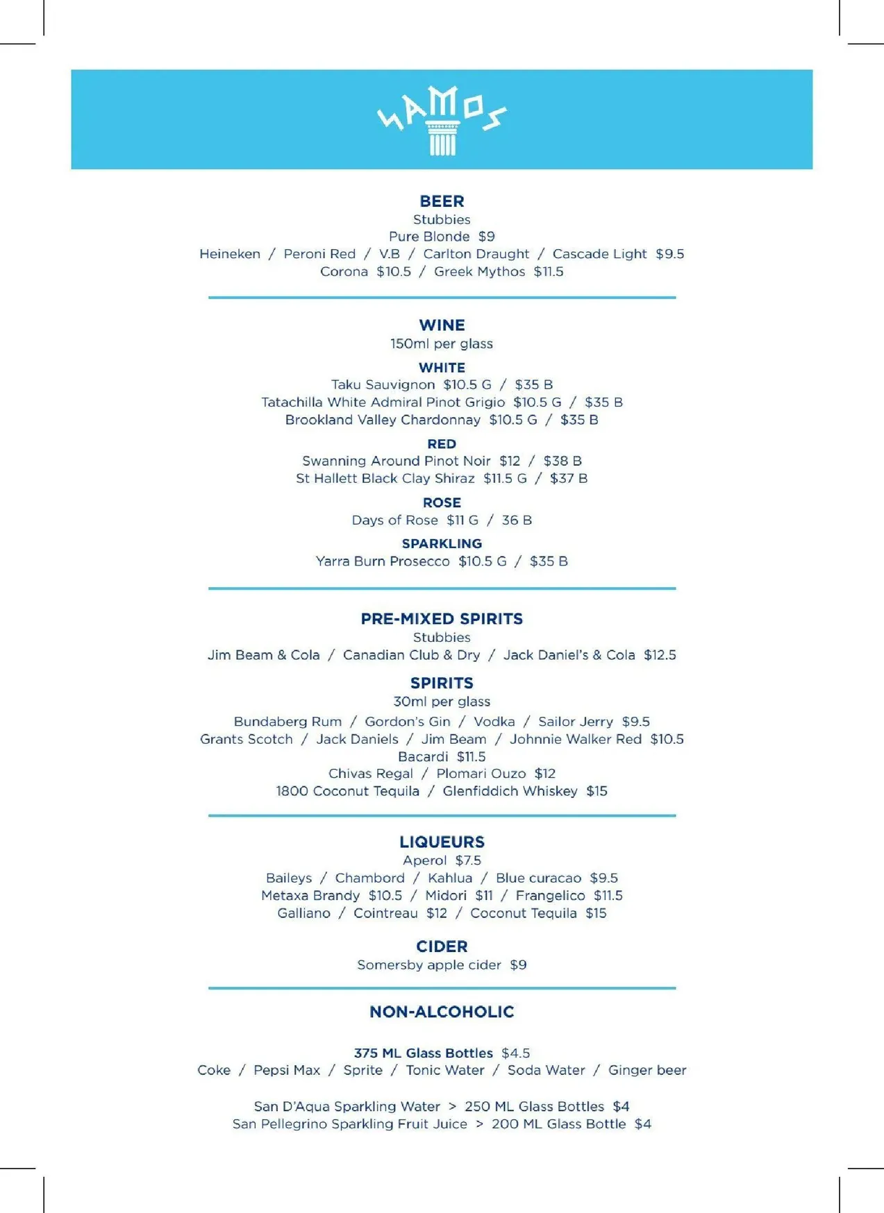 Samos Kitchen & Bar menu, page 3