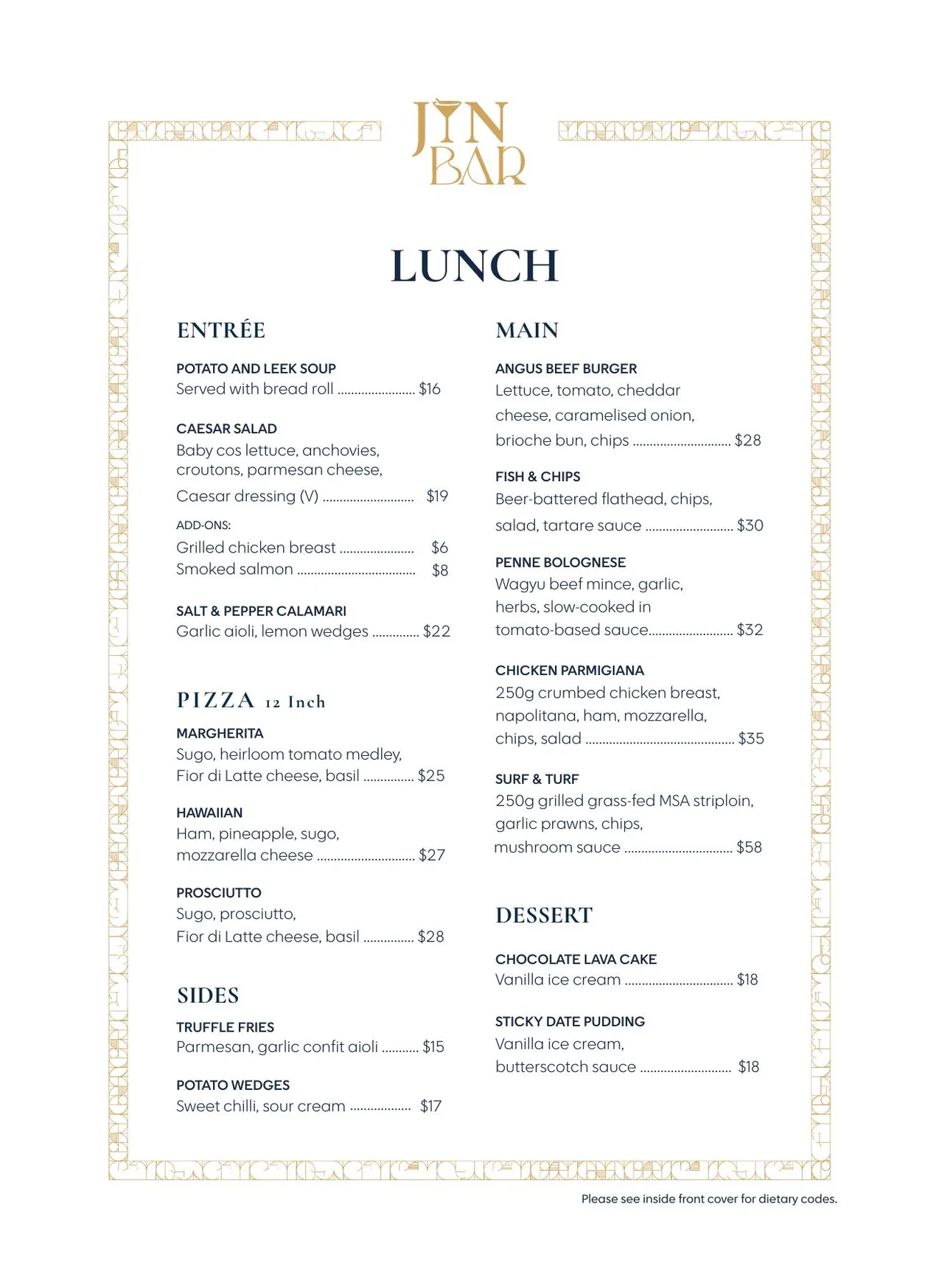 Jin Bar @ Dorsett Melbourne menu, page 9
