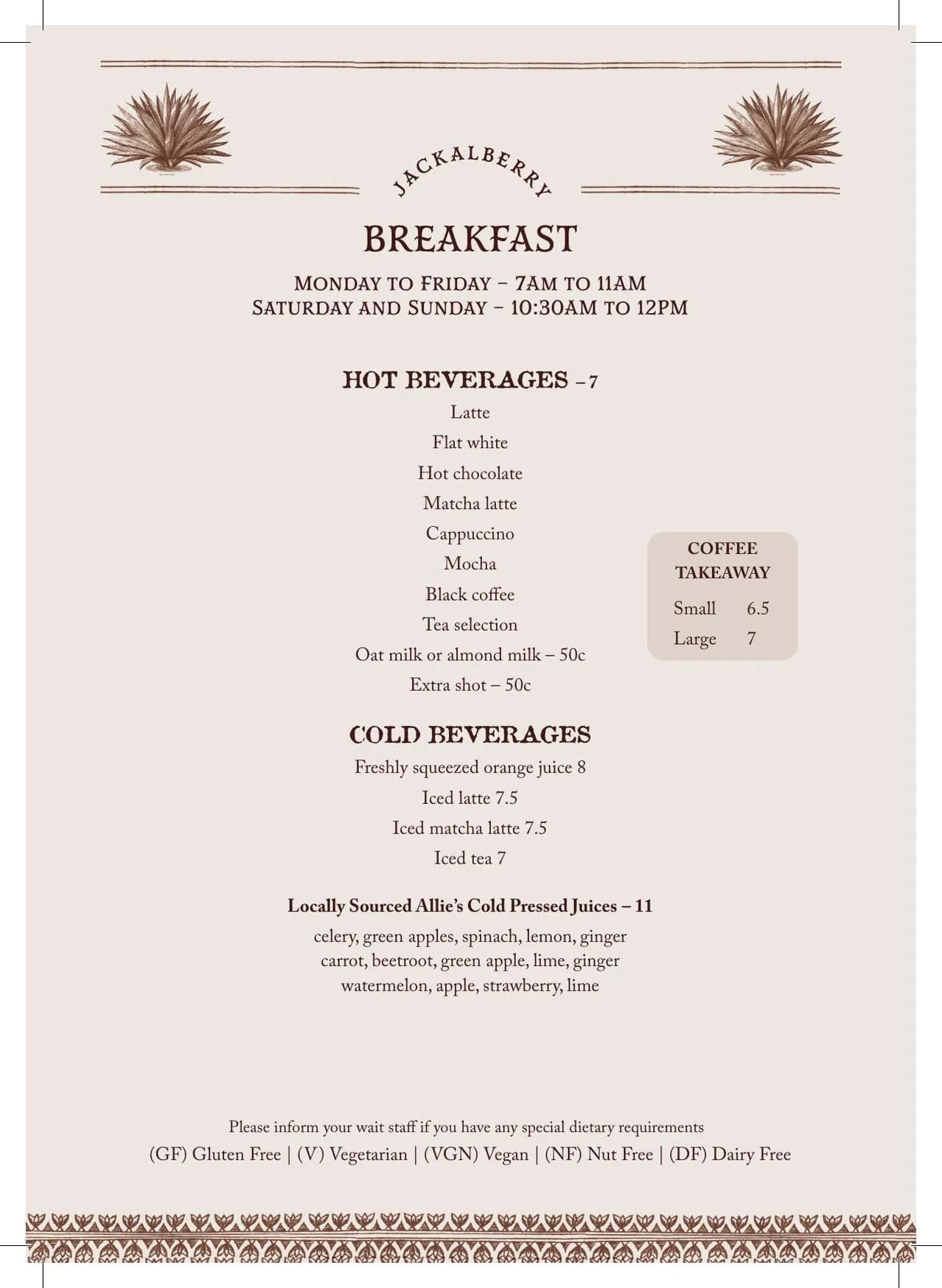 Jackalberry Bar & Restaurant menu, page 2
