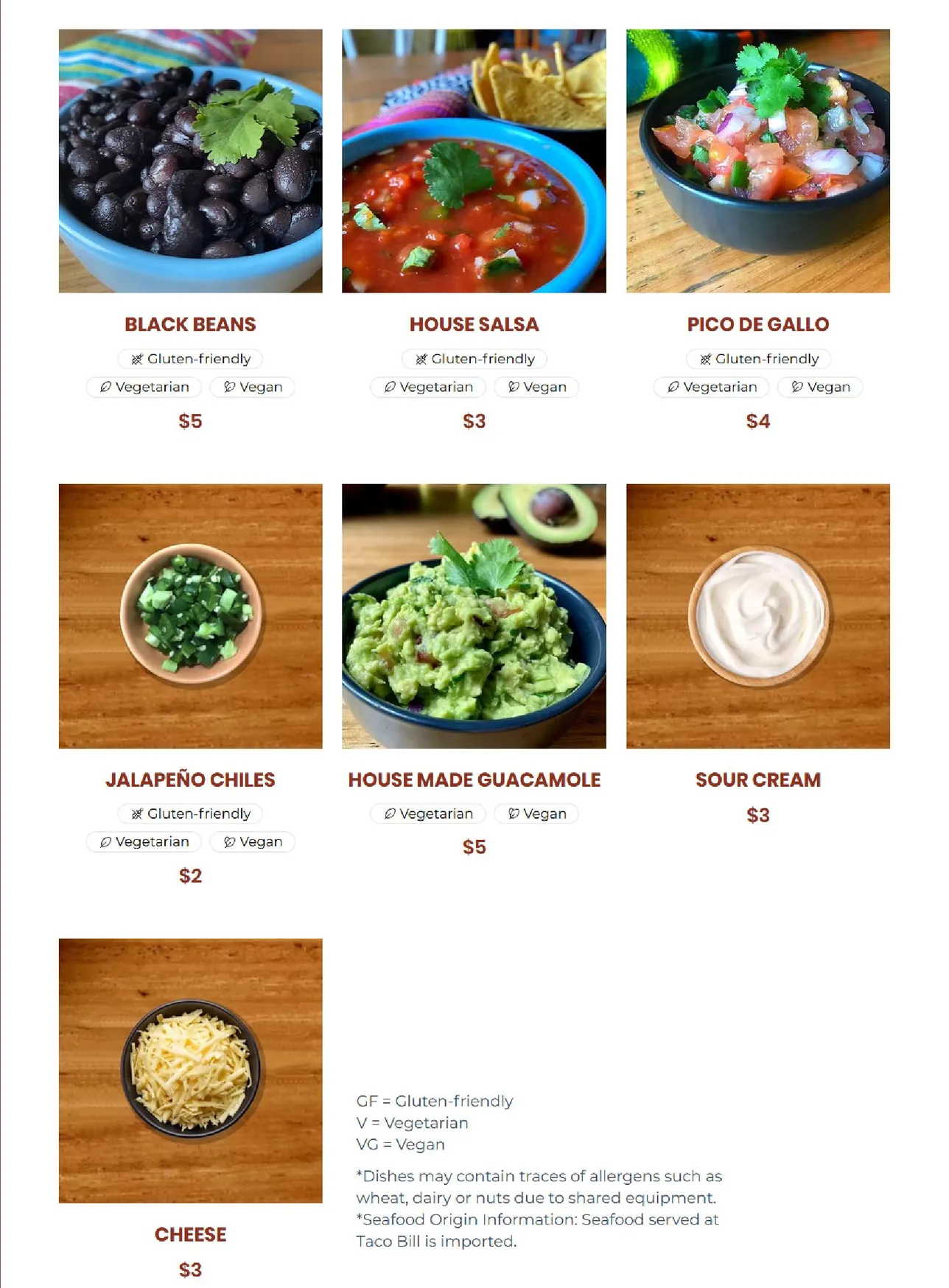 Taco Bill - Sunbury menu, page 4