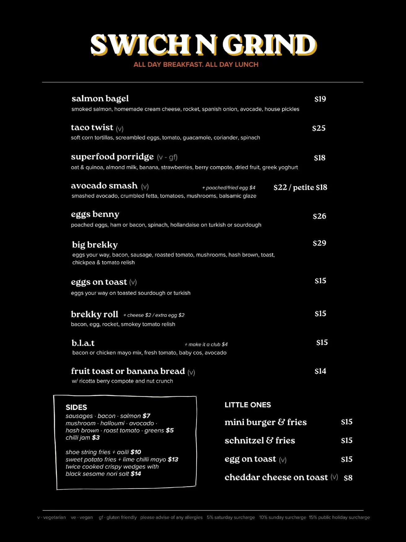 Swich N Grind menu, page 2