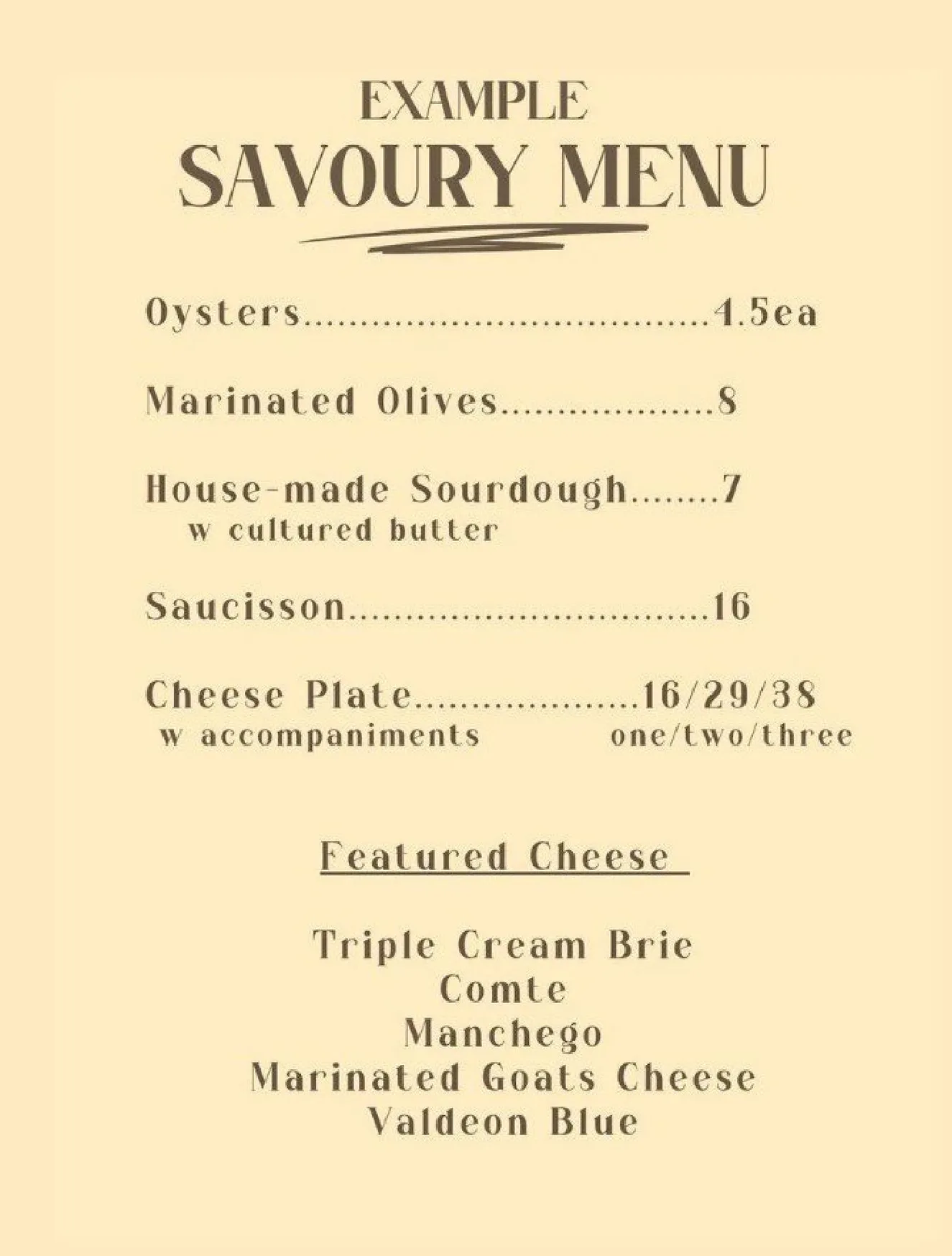 Basque menu, page 1