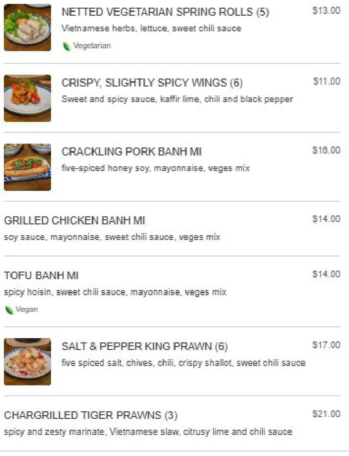Grandma Đặng menu, page 2