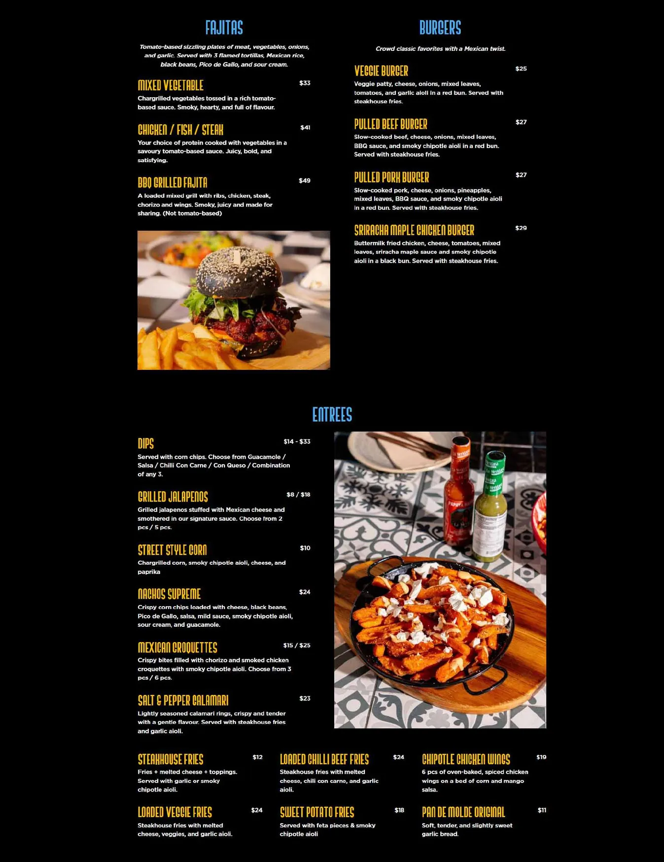 Hola Mexico menu, page 3