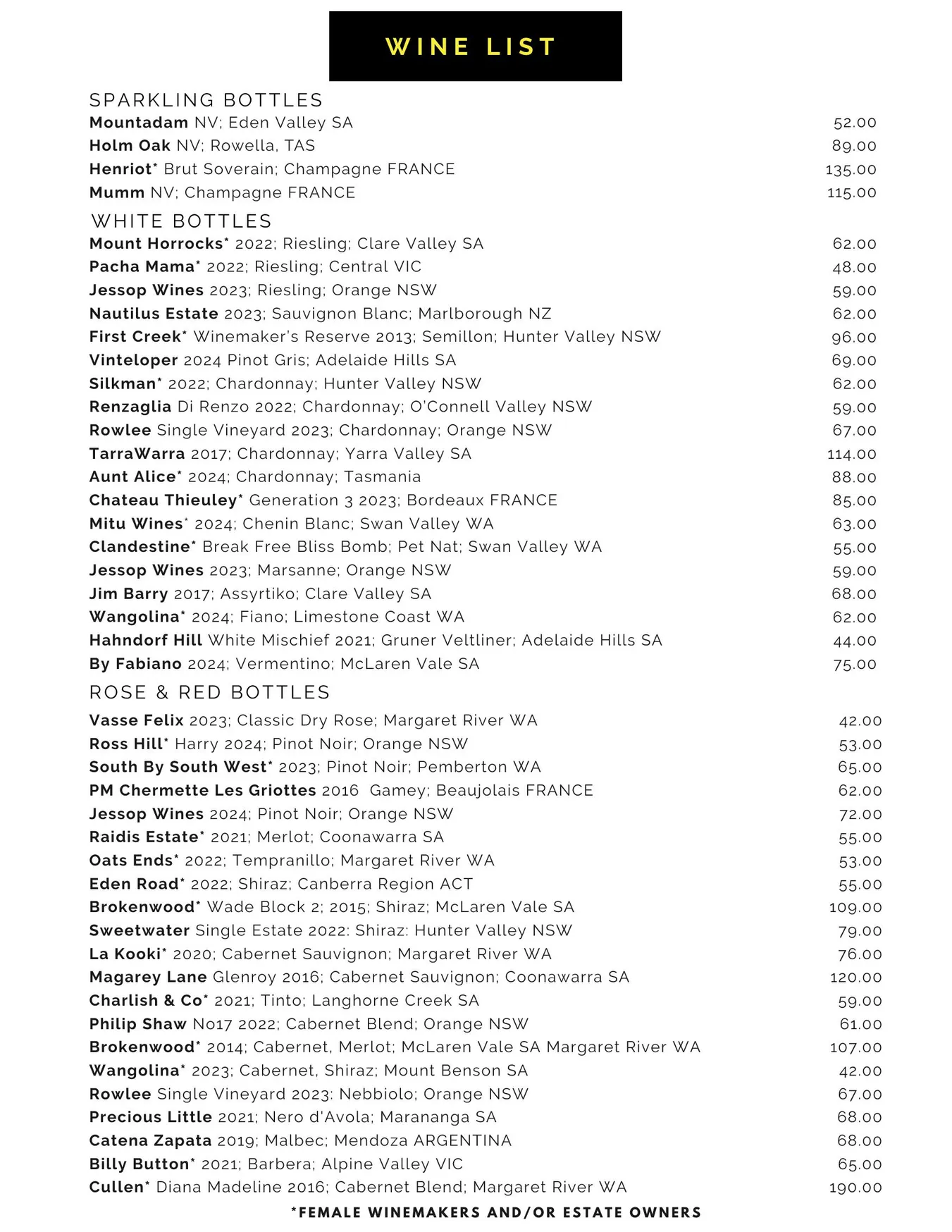 Song Kitchen menu, page 4