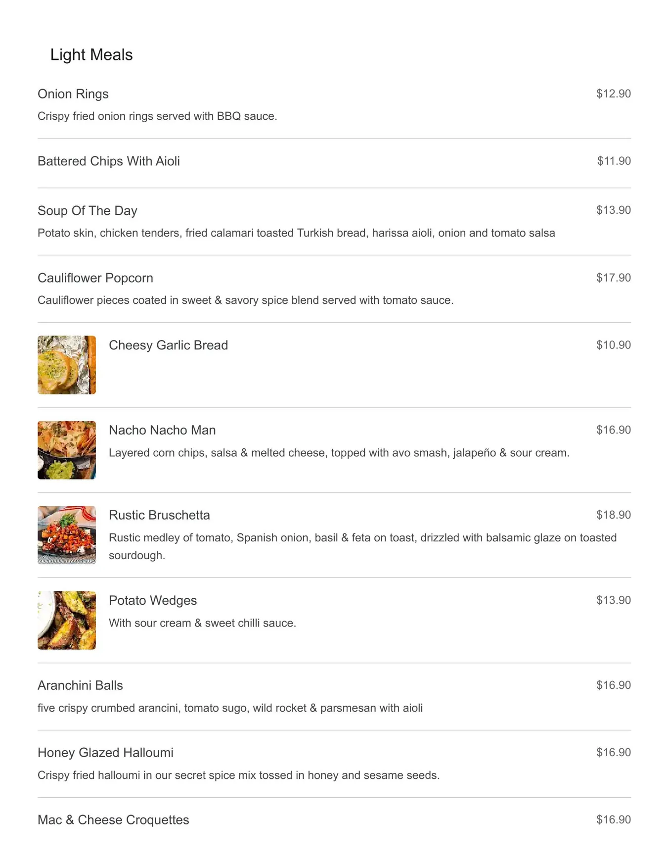 Degani Woodgrove menu, page 14