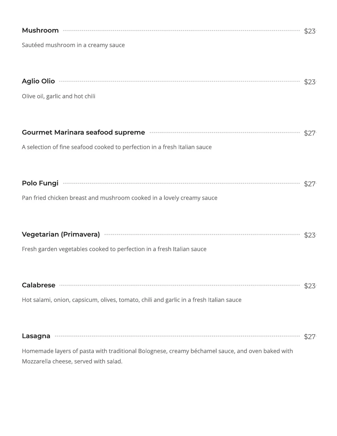 Tono On Borsari menu, page 5