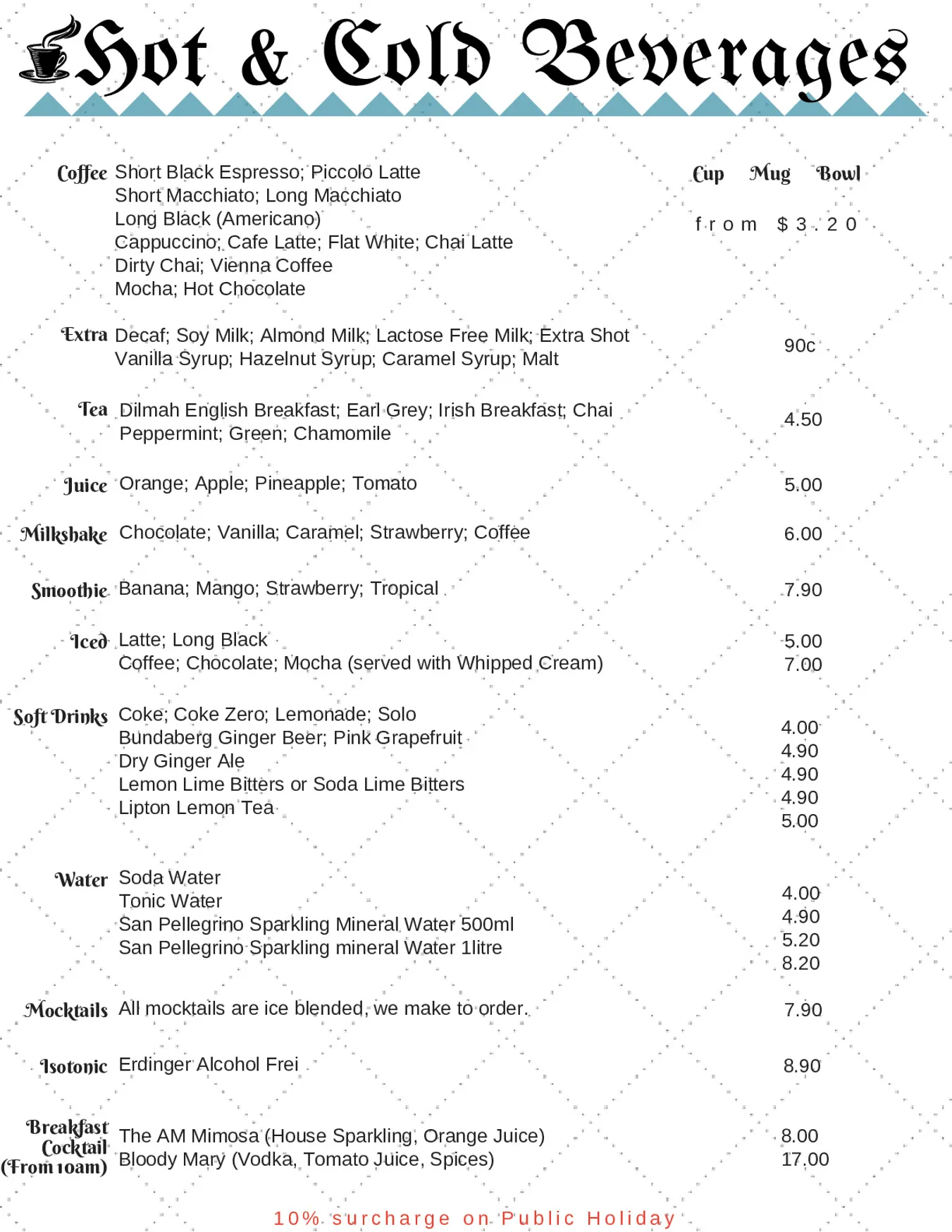 Bavarian Beach Bar & Cafe menu, page 12