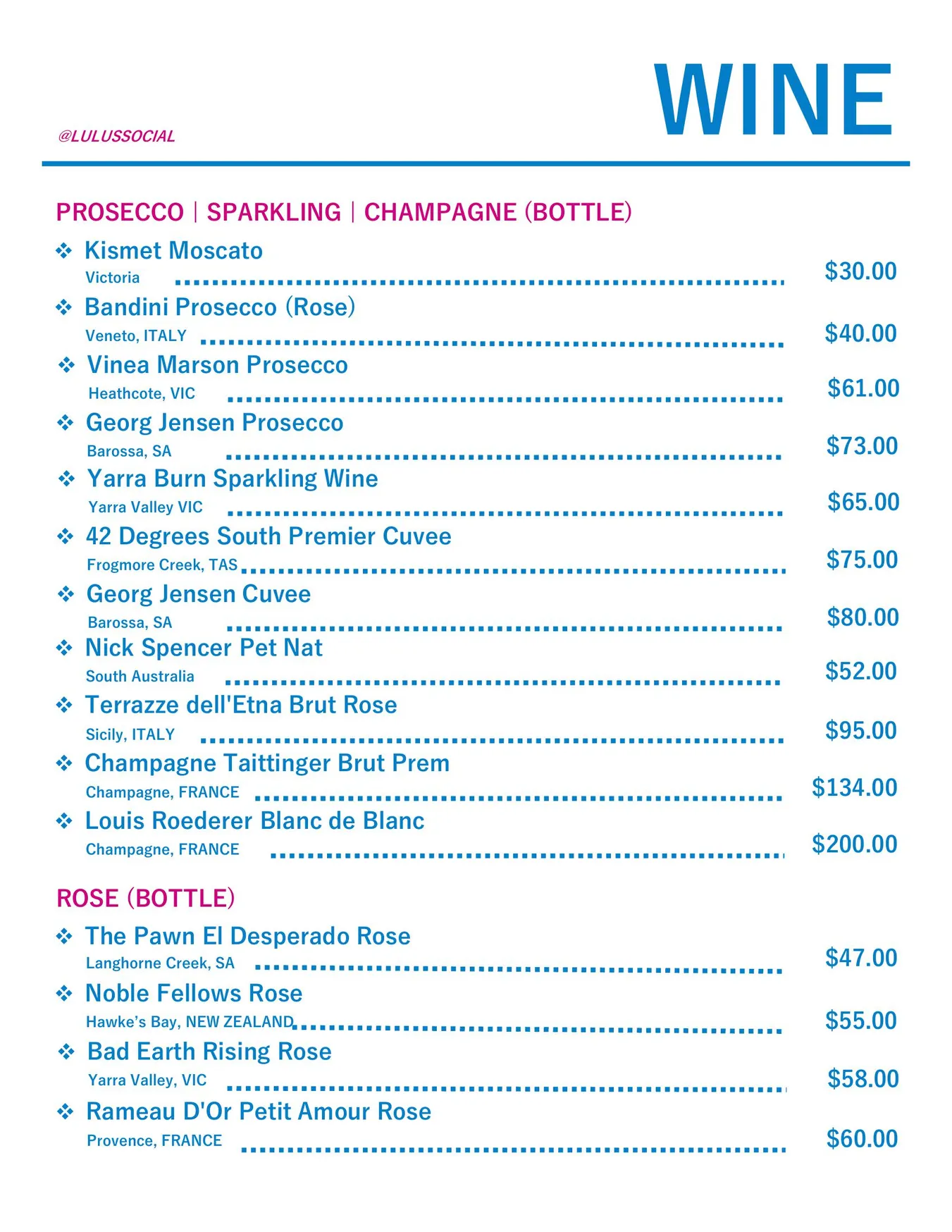 Lulu's Social menu, page 4
