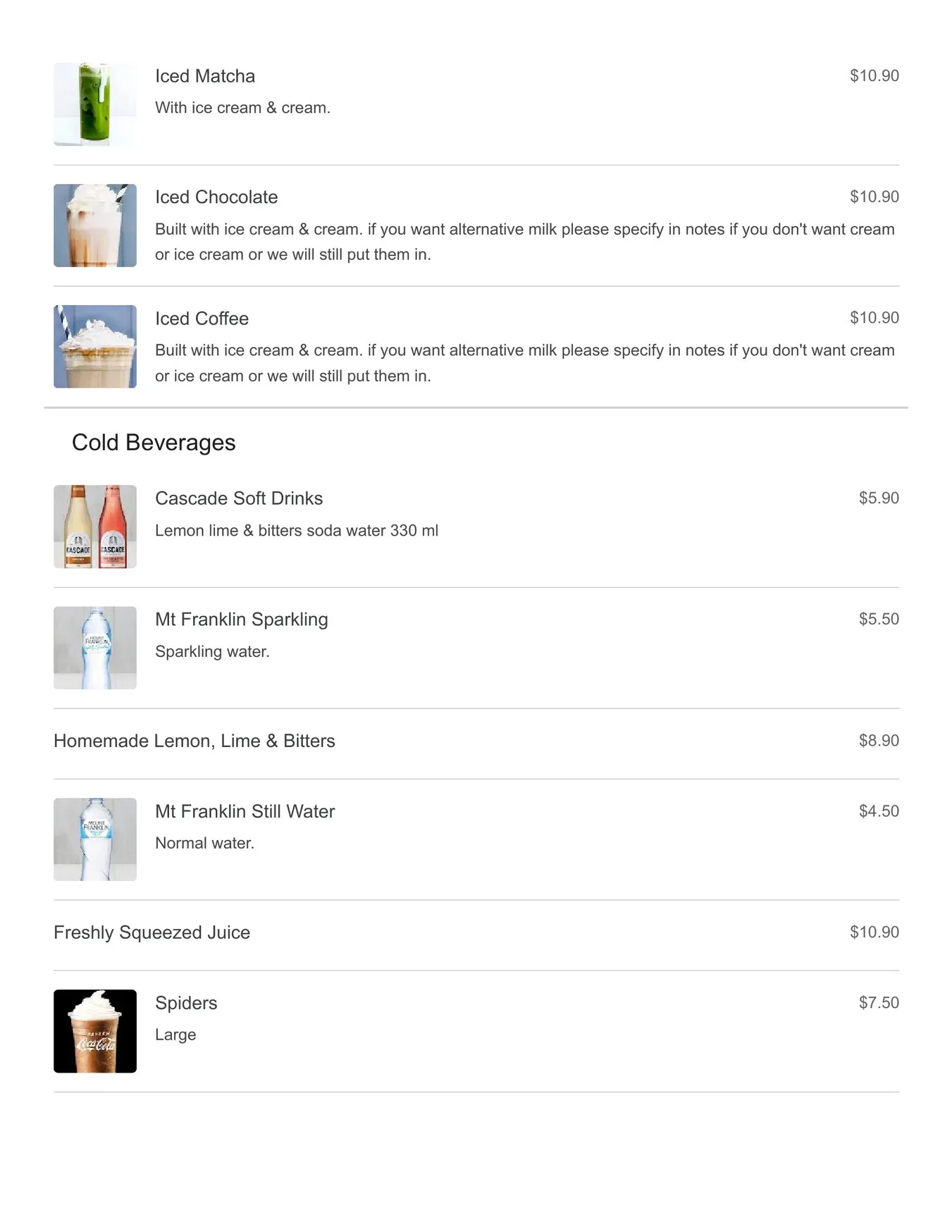 Degani Woodgrove menu, page 3