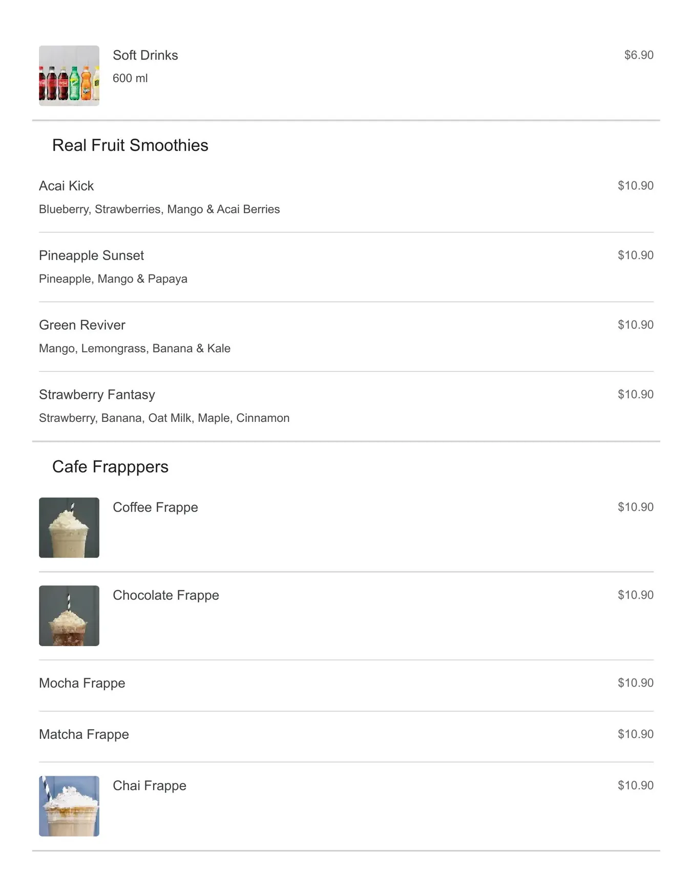 Degani Woodgrove menu, page 4
