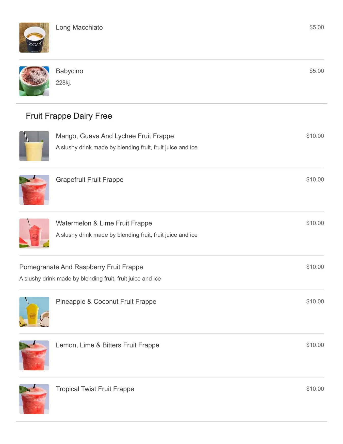 Degani Woodgrove menu, page 11