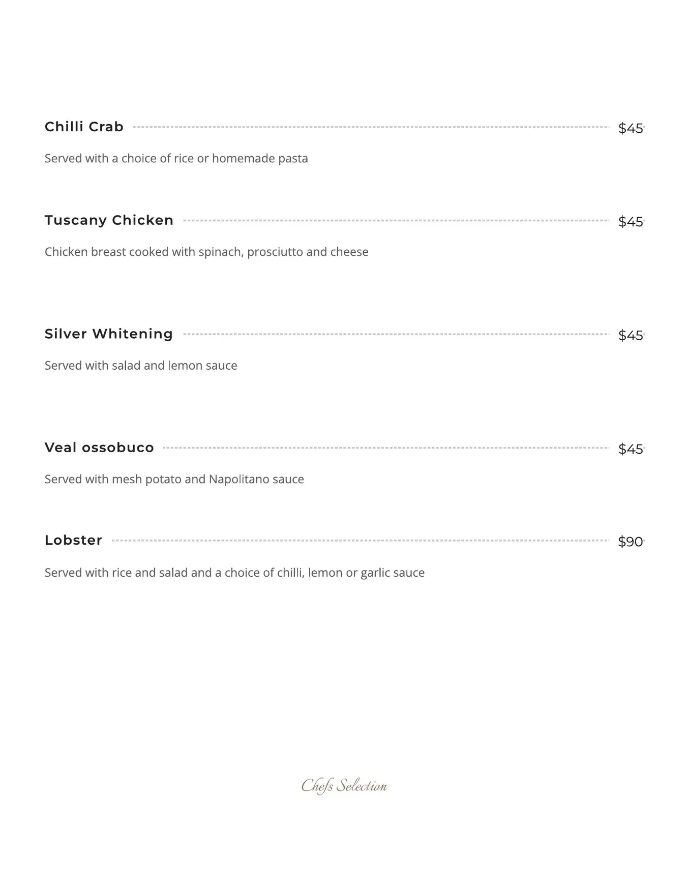 Tono On Borsari menu, page 13