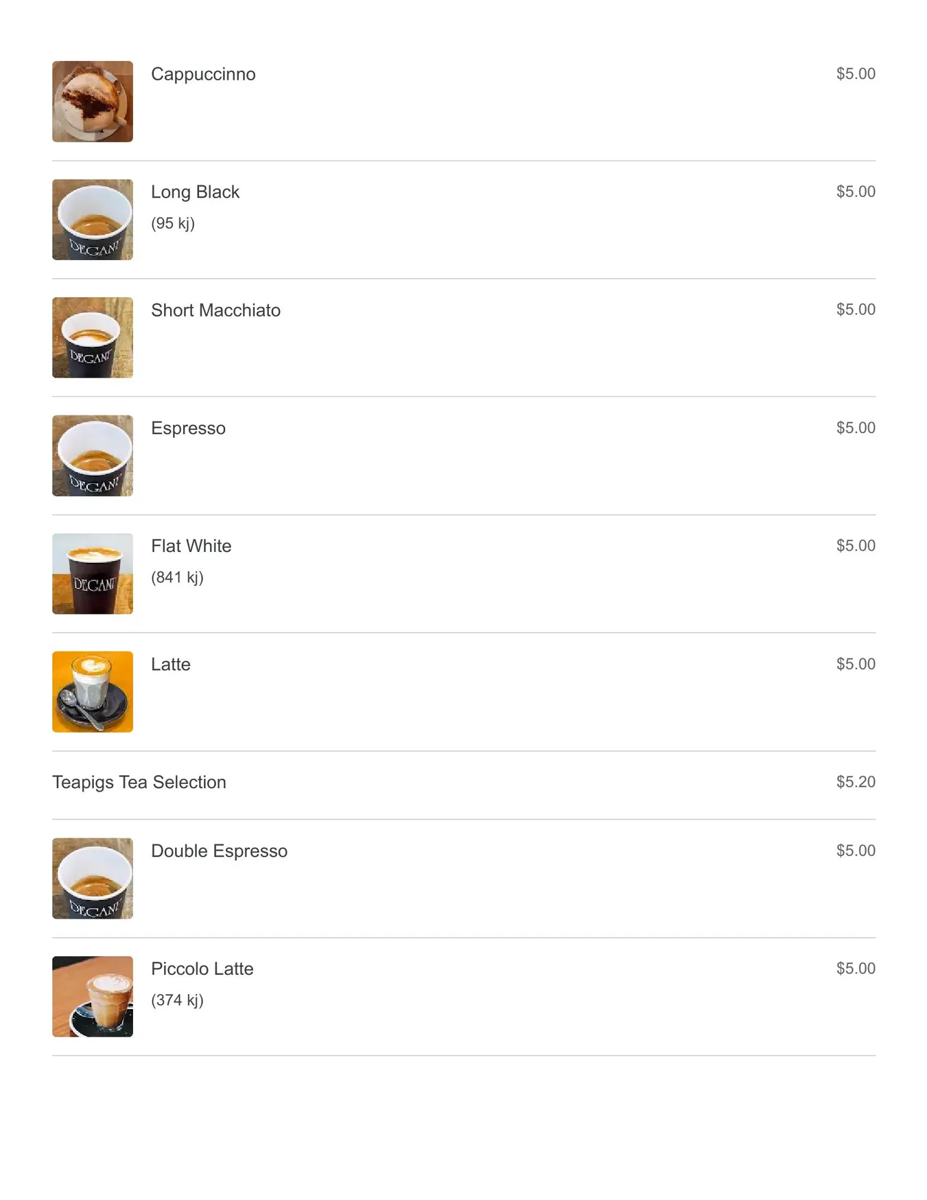 Degani Woodgrove menu, page 10