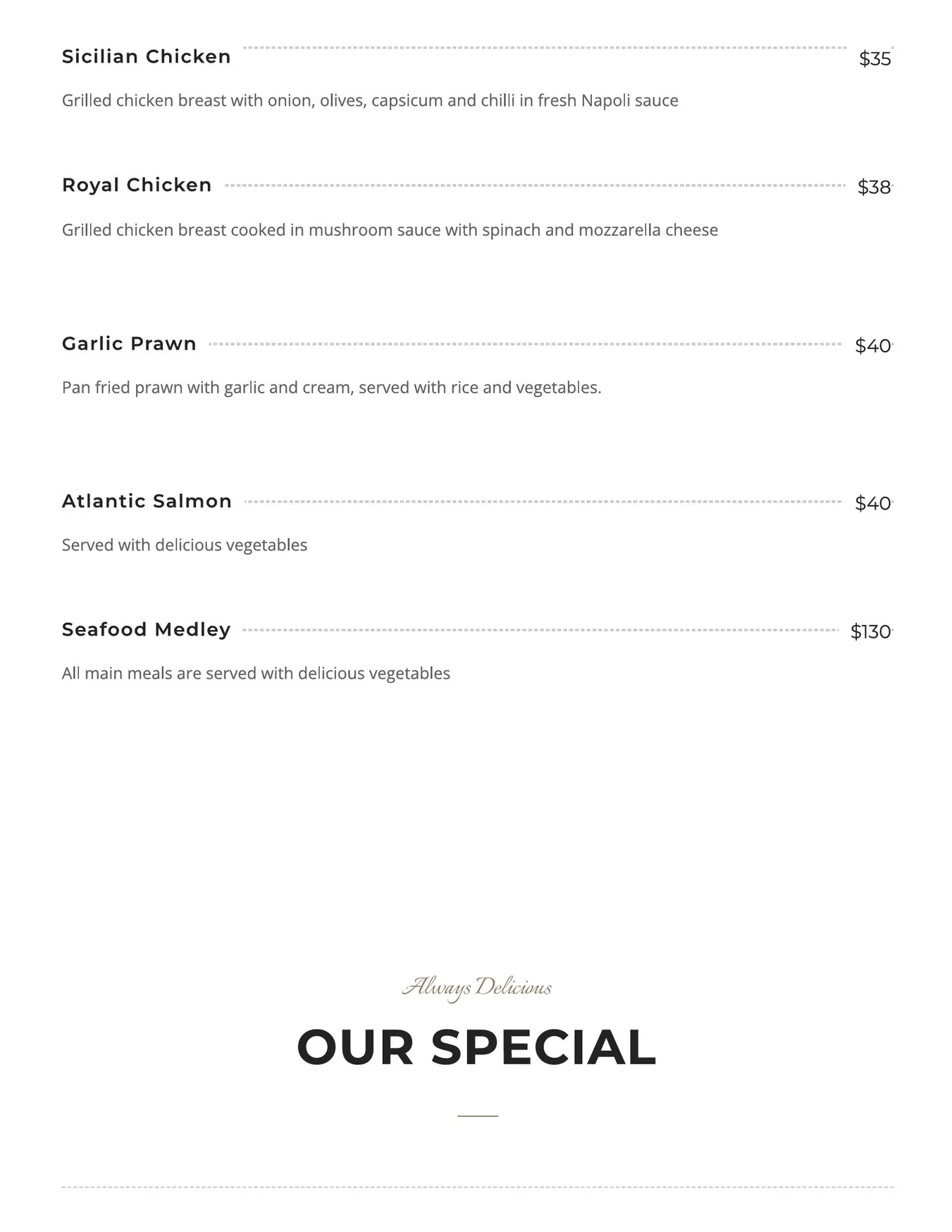 Tono On Borsari menu, page 11