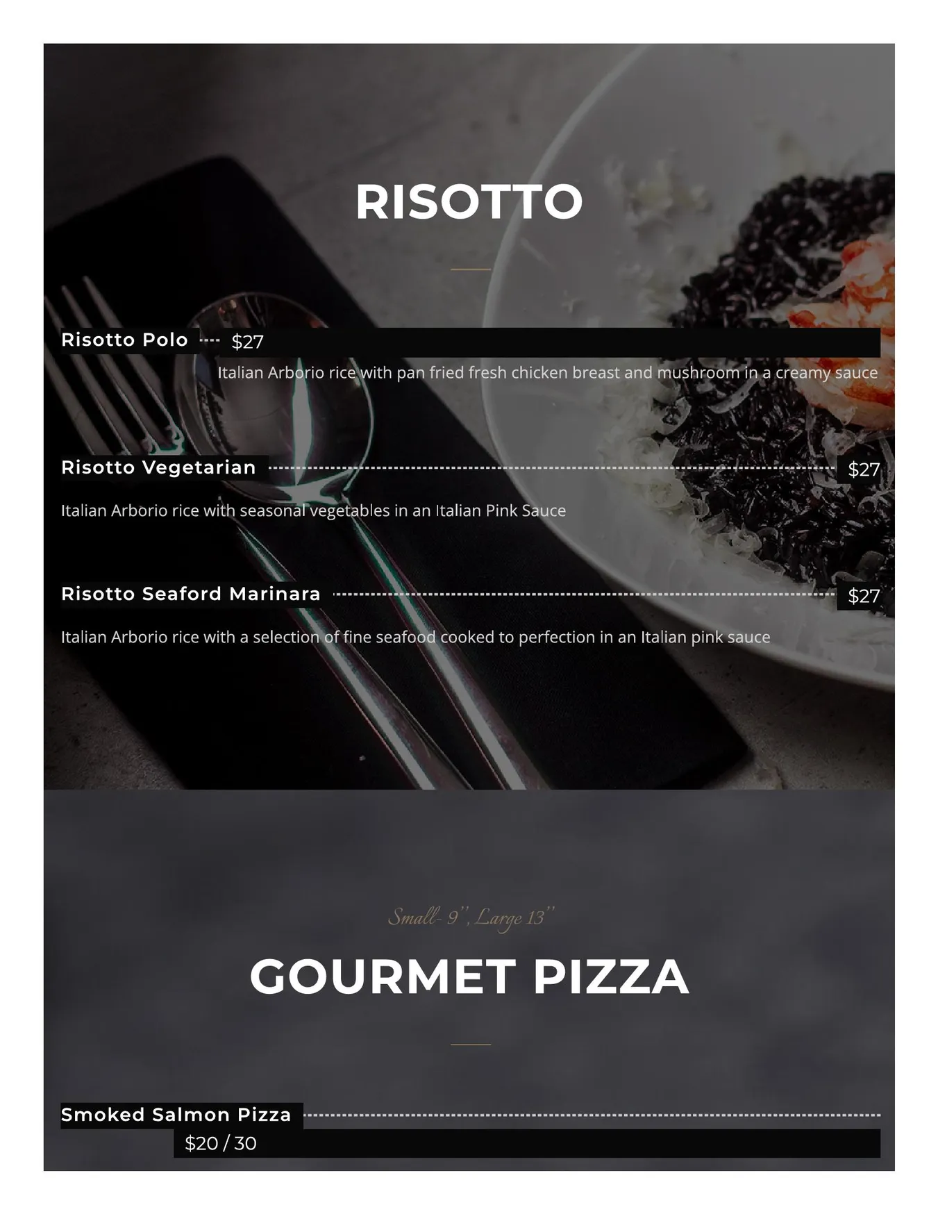 Tono On Borsari menu, page 6