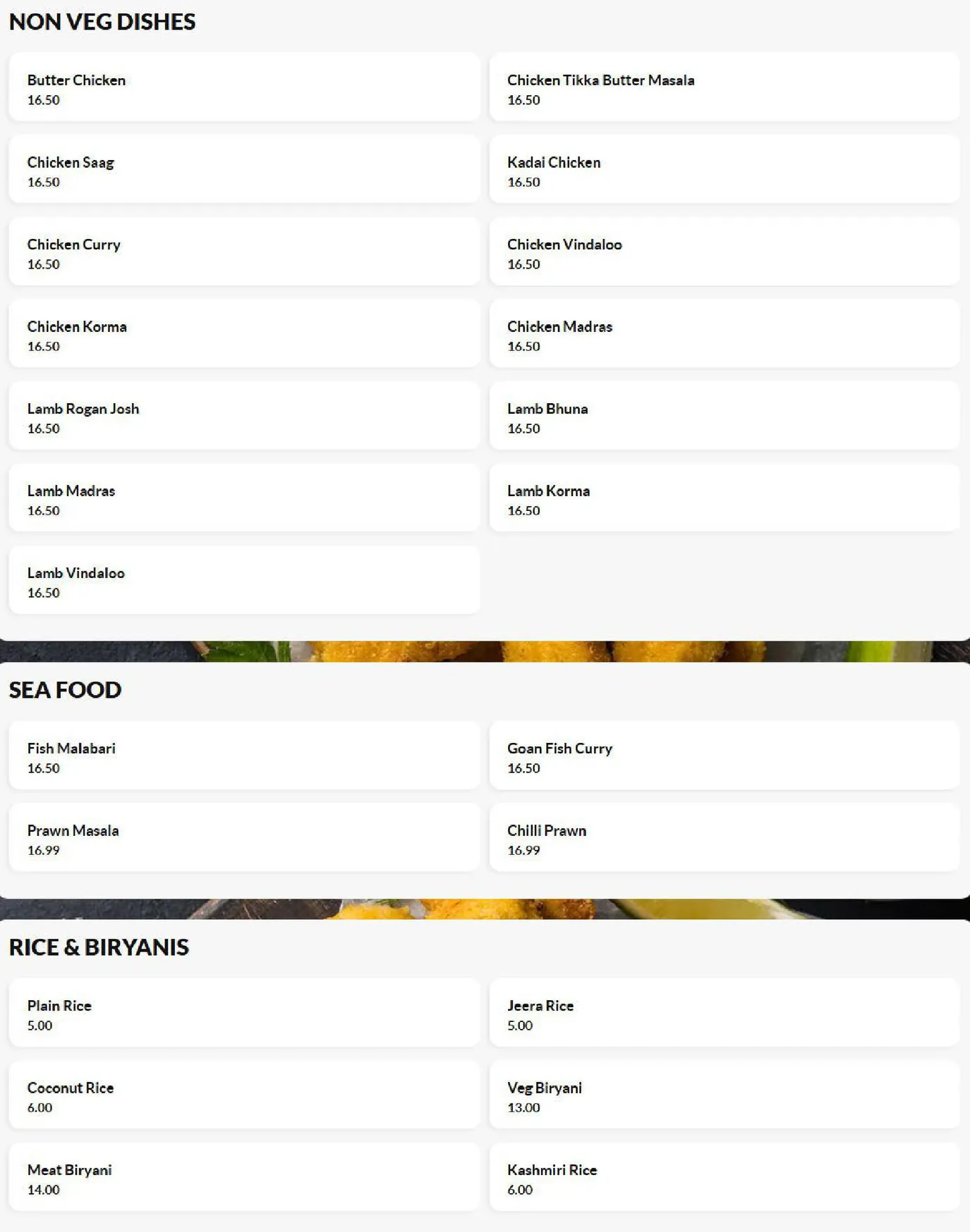 The Newtown Corner menu, page 6