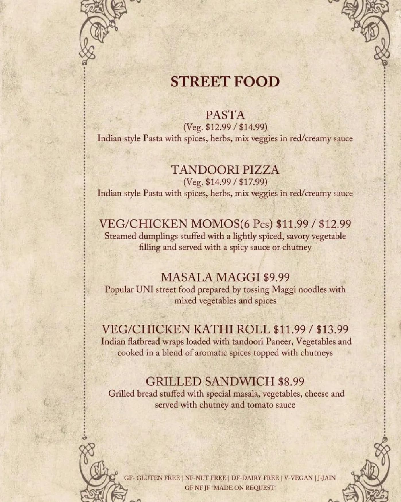 Rasoi & Barrel menu, page 4