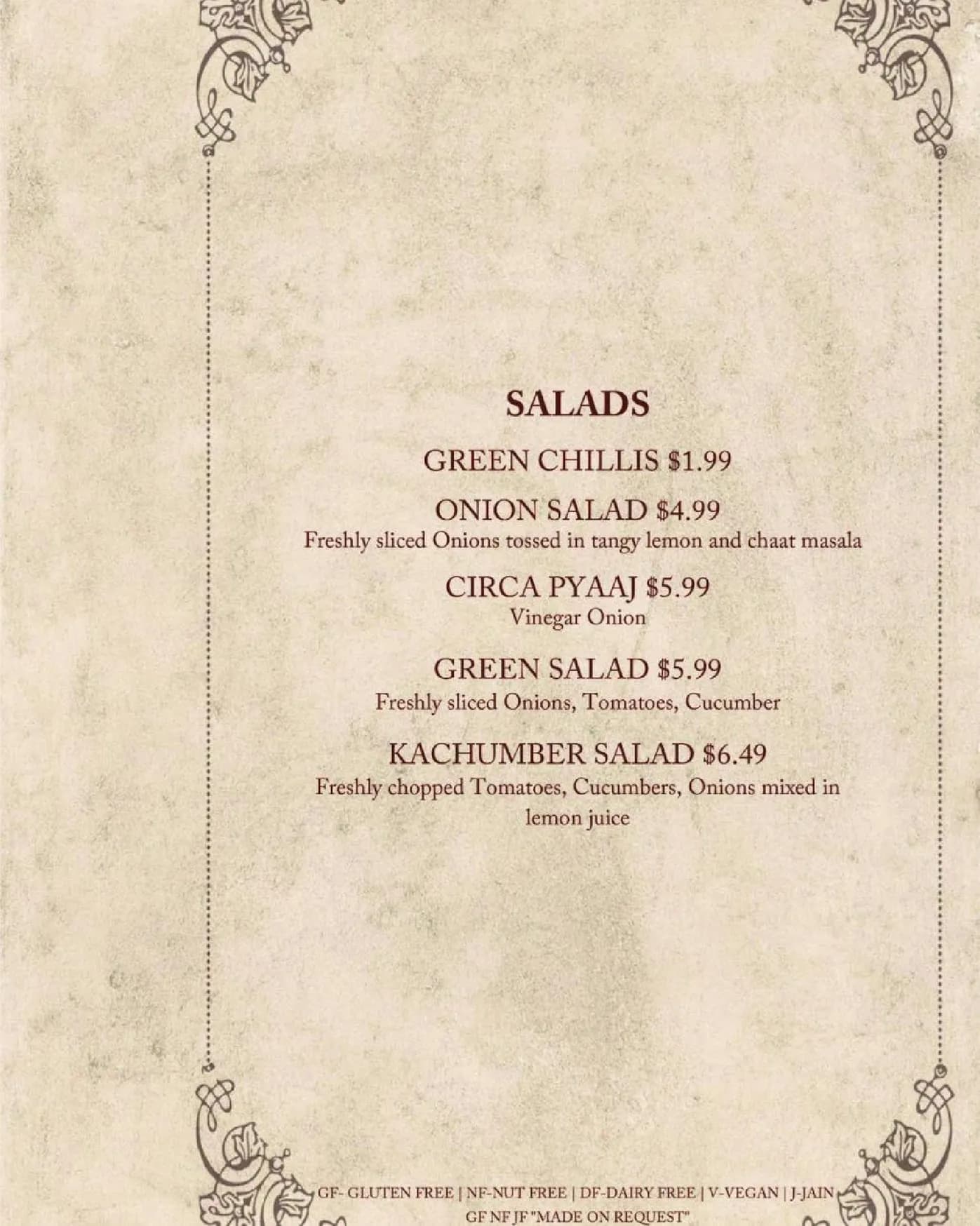 Rasoi & Barrel menu, page 9
