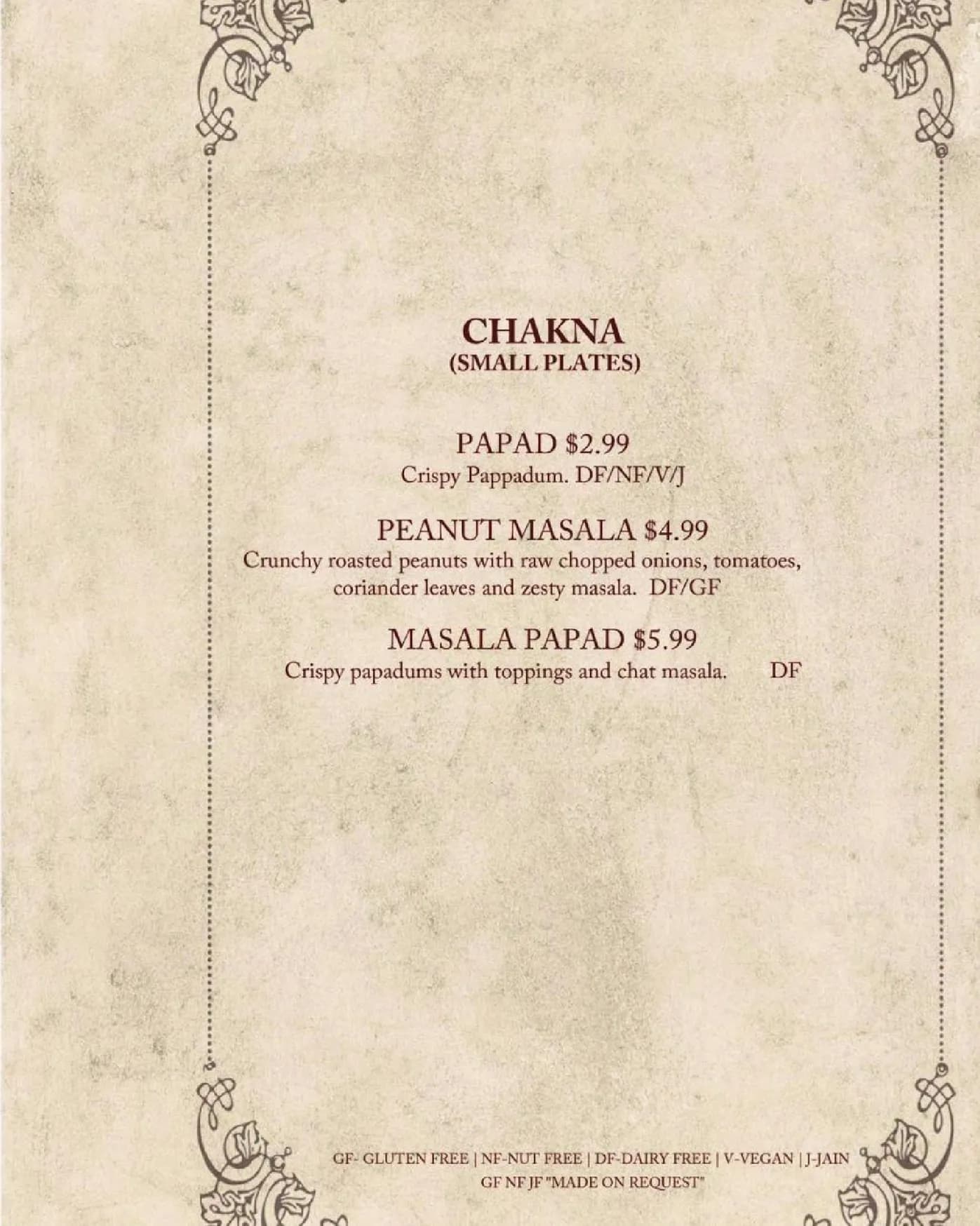 Rasoi & Barrel menu, page 2