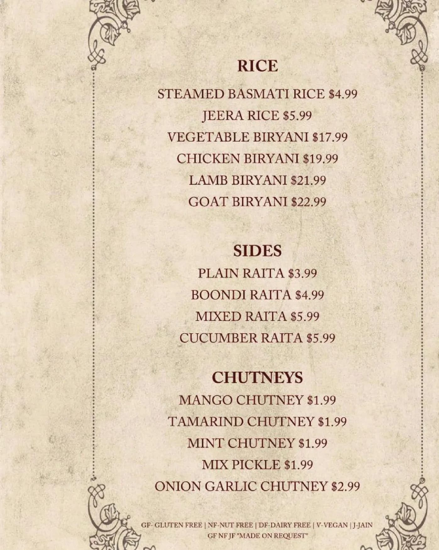 Rasoi & Barrel menu, page 14