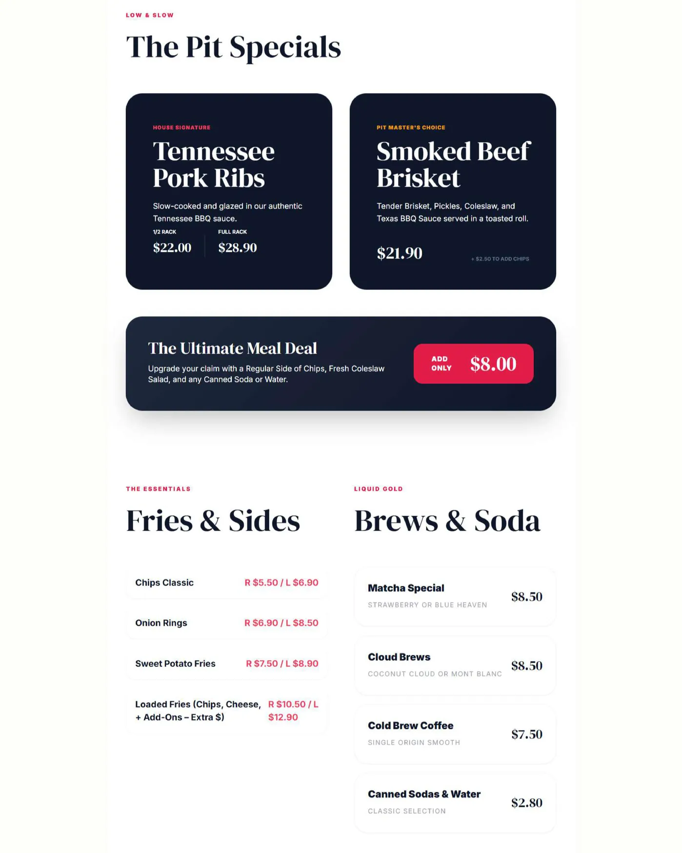 Steak Yo Claim menu, page 3
