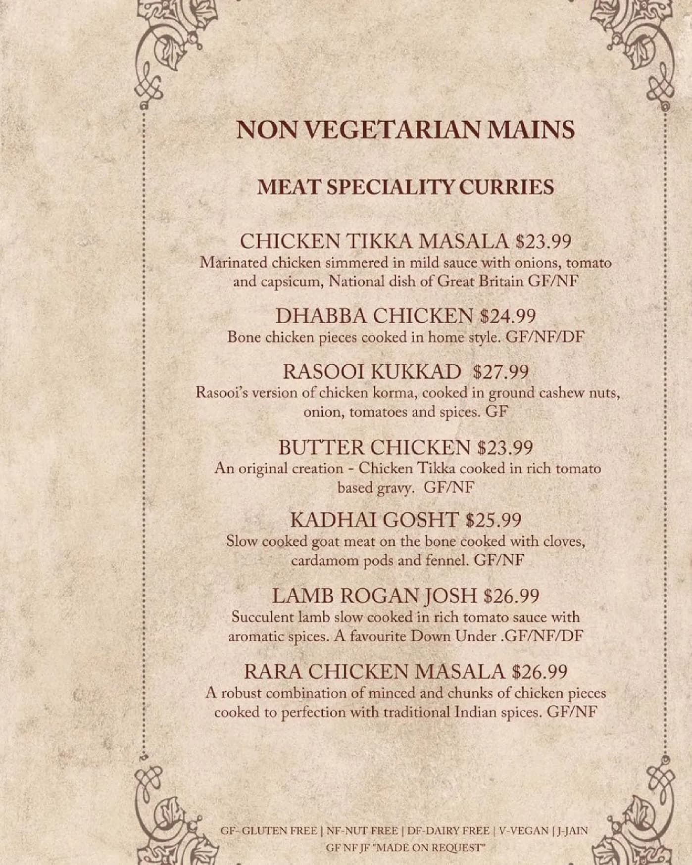 Rasoi & Barrel menu, page 12