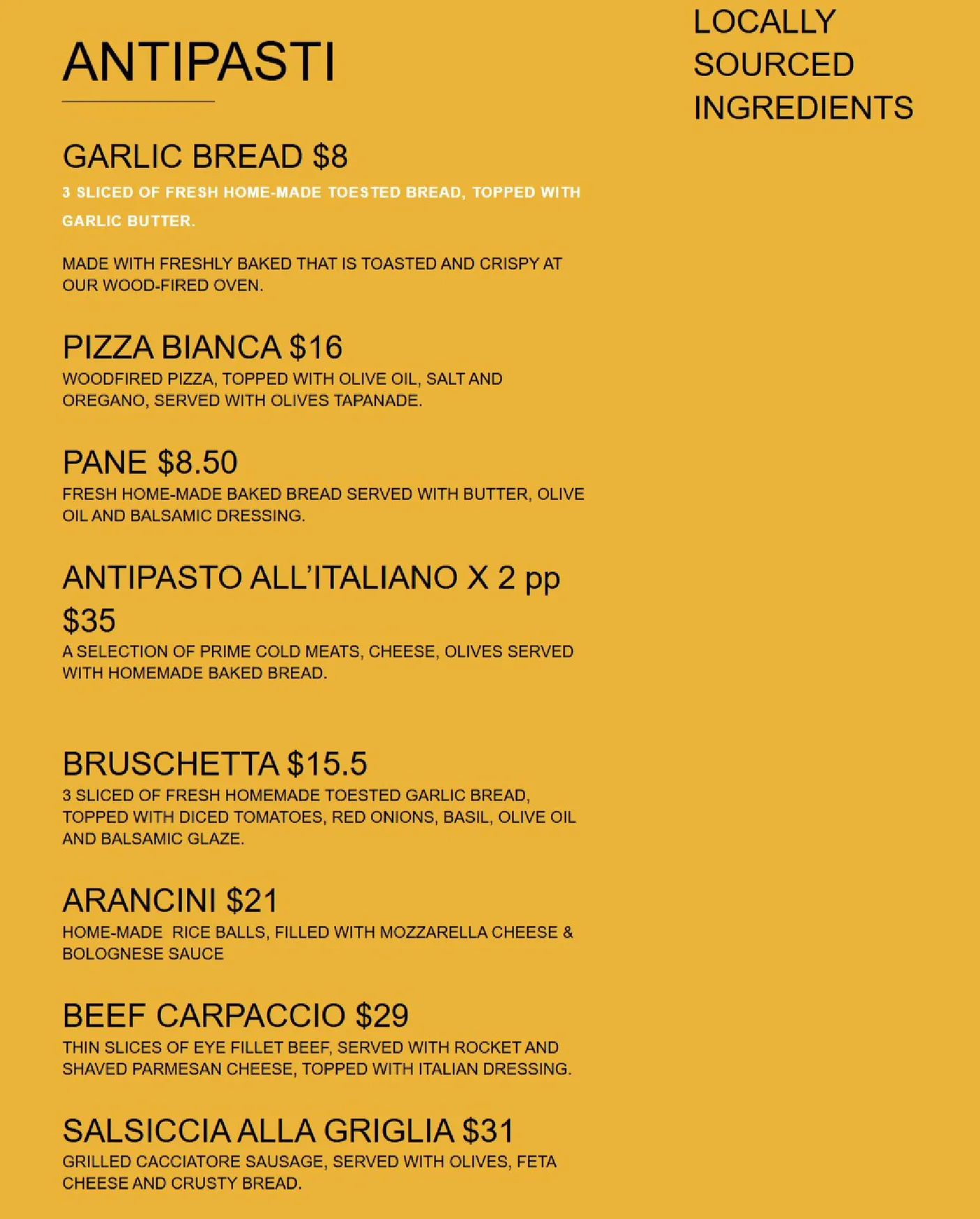 Portorosa Spearwood menu, page 1