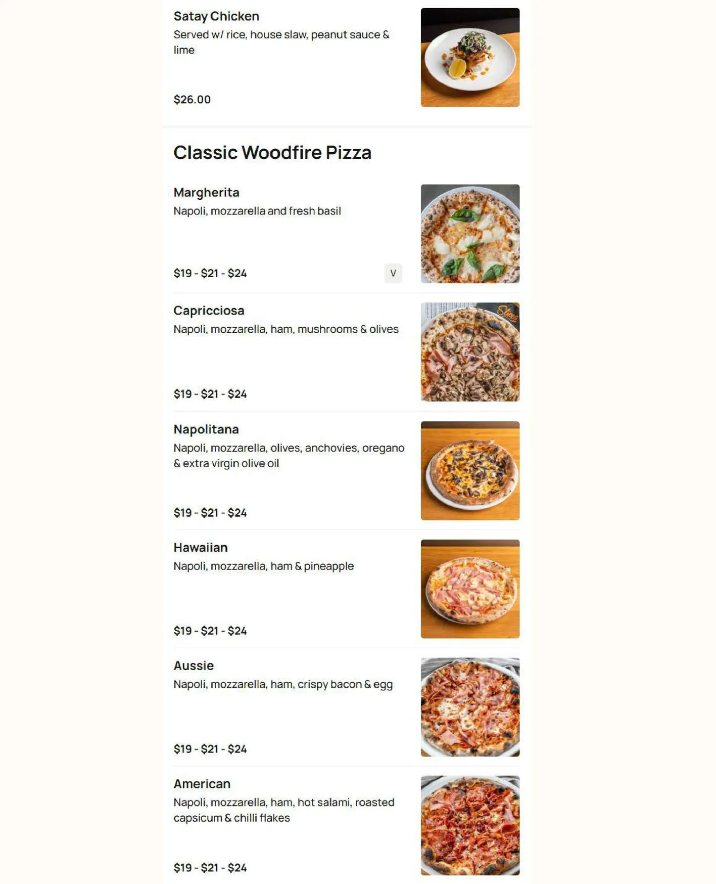 Slices Doreen menu, page 9
