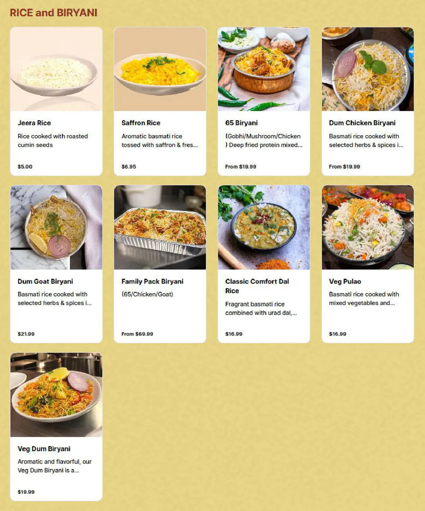 Ganges Indian by Nature menu, page 6