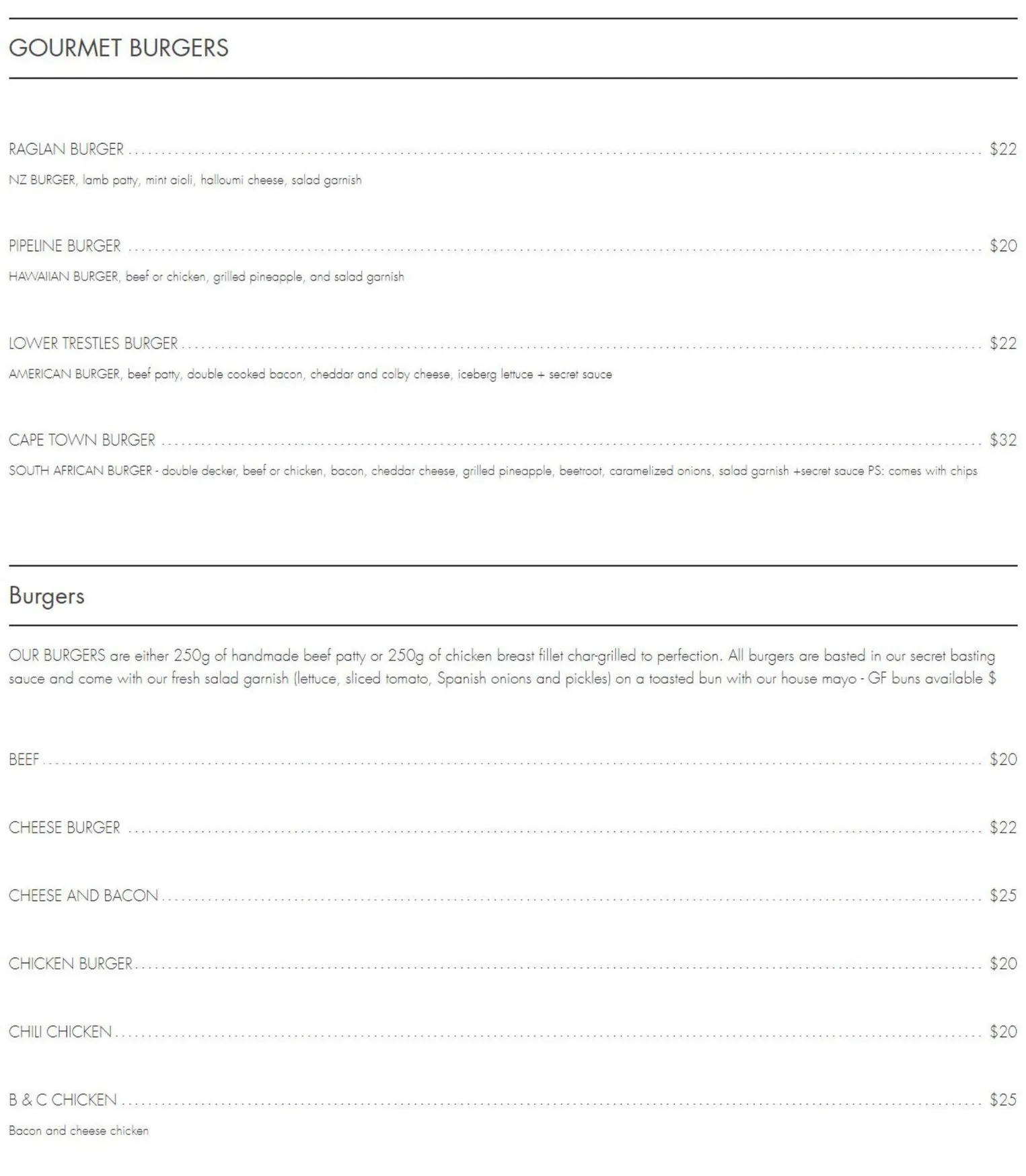 Bondi Grill'e Steakhouse & Seafood menu, page 5