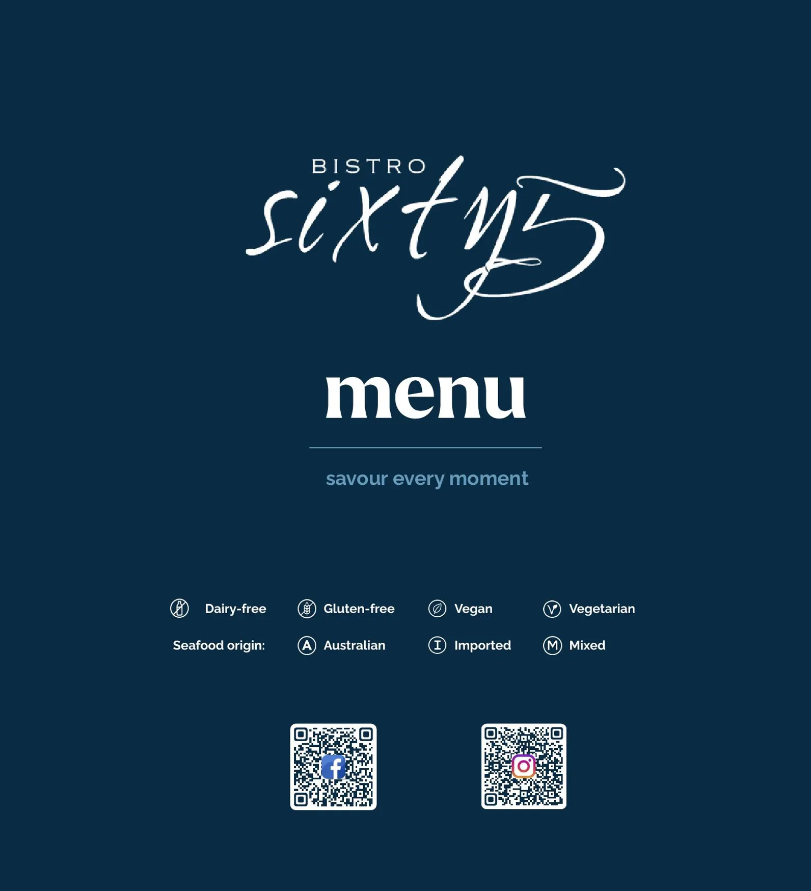 Bistro Sixty5 menu, page 1