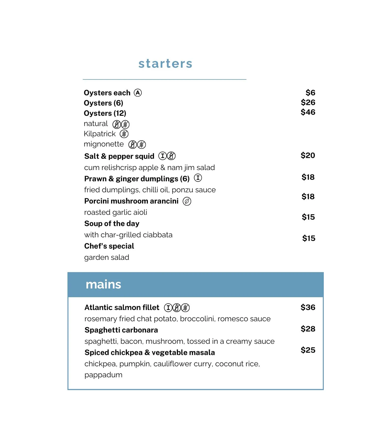 Bistro Sixty5 menu, page 2
