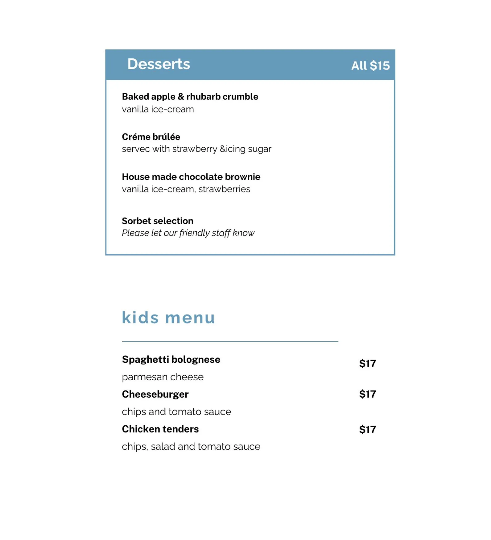 Bistro Sixty5 menu, page 4