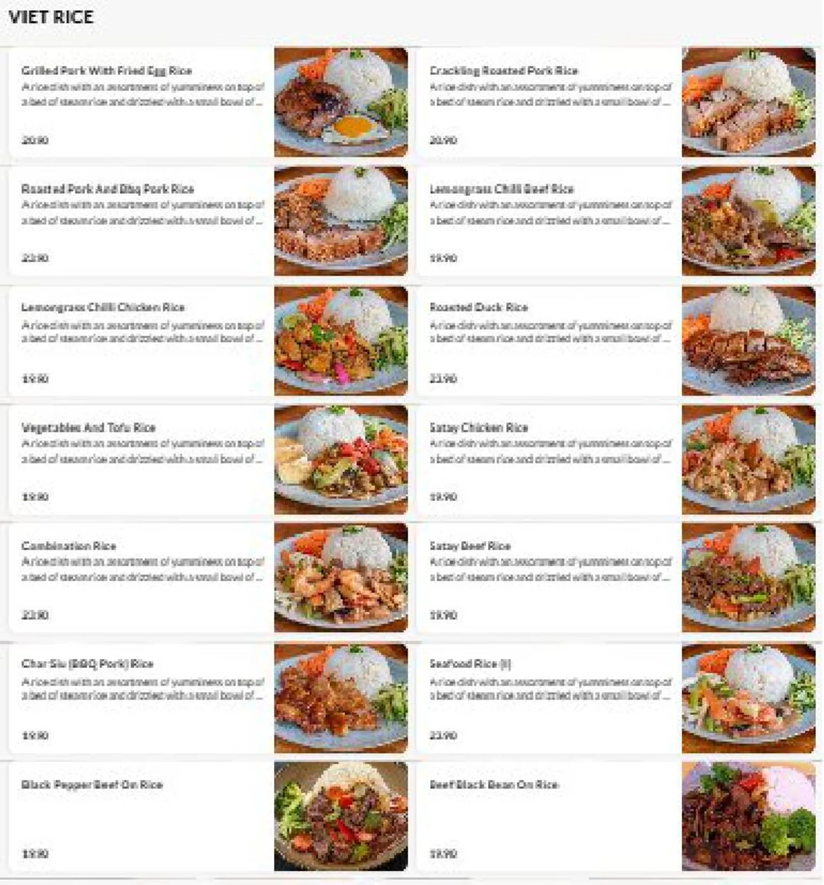 OGRILL / Saigon Express Lounge & Bar menu, page 5