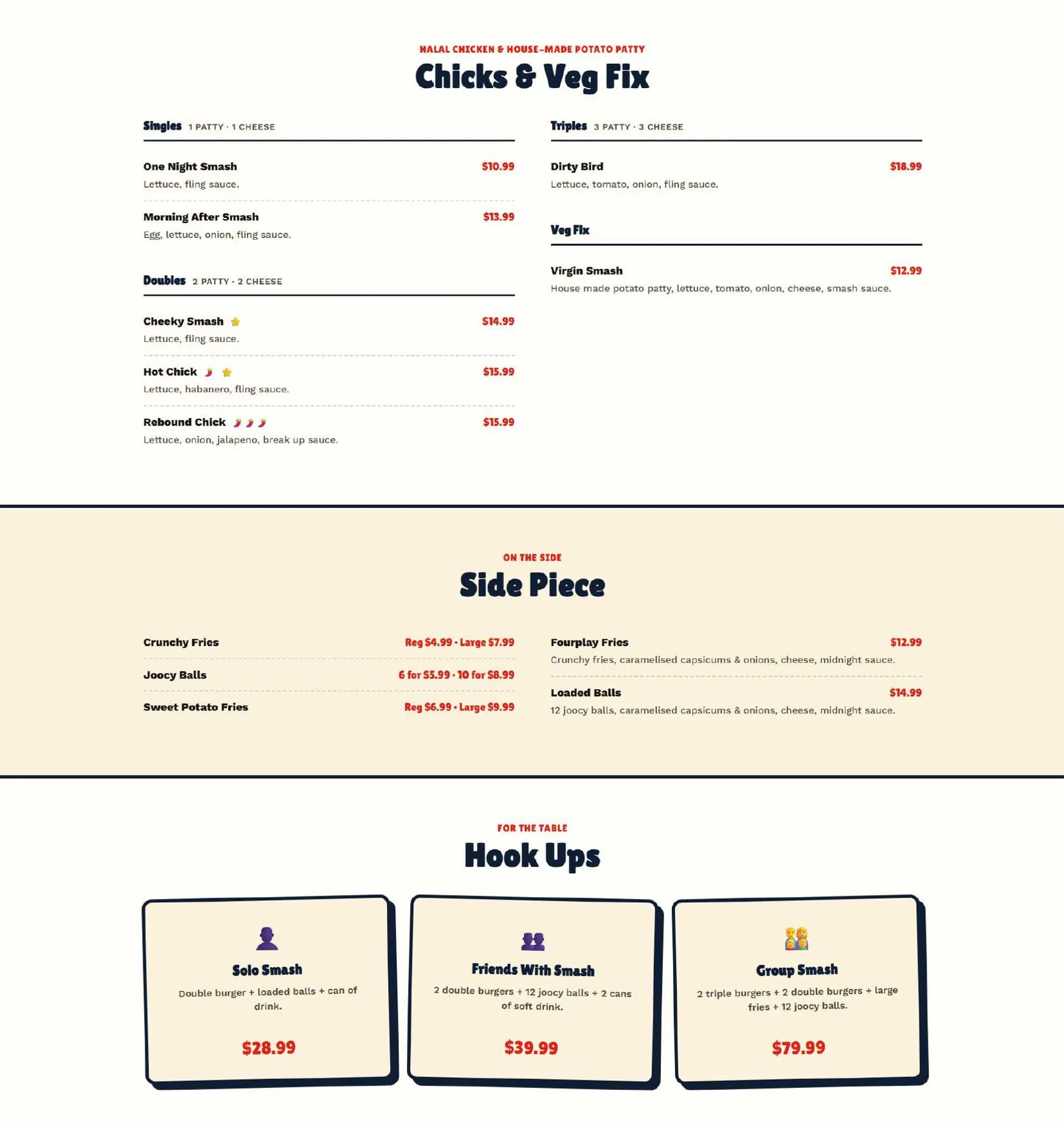 Joocy Smash menu, page 2