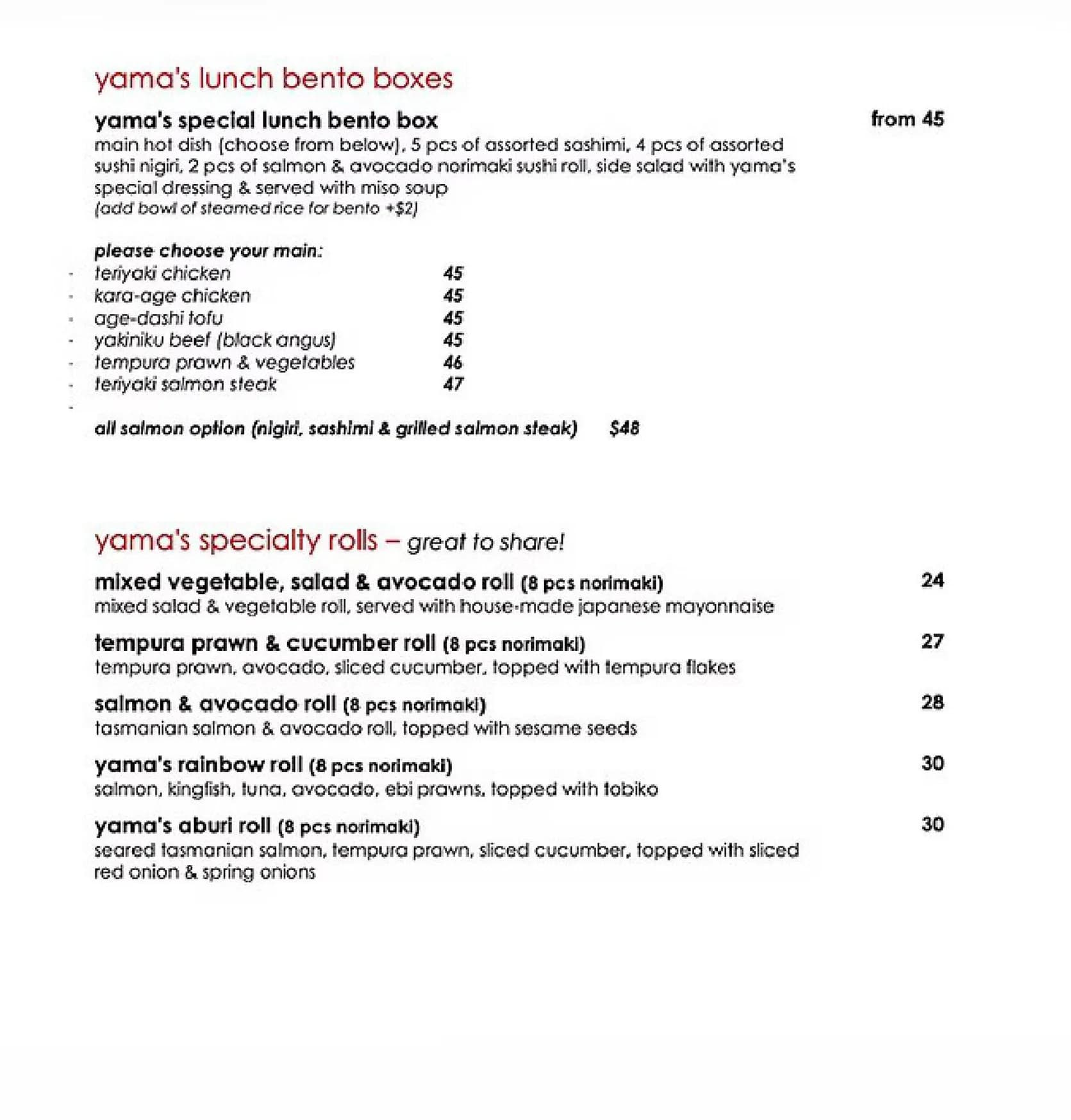 Yama menu, page 7
